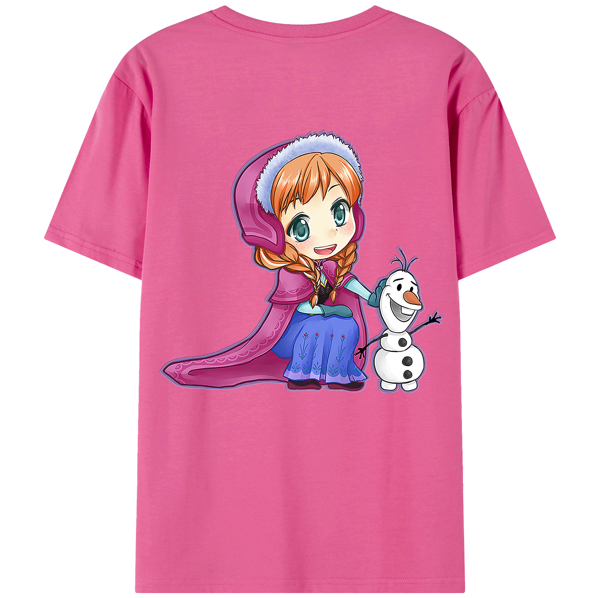 （画像用） アナと雪の女王 アンナ エルサ Frozen Anna Elsa レディース半袖Tシャツ(バックプリント)