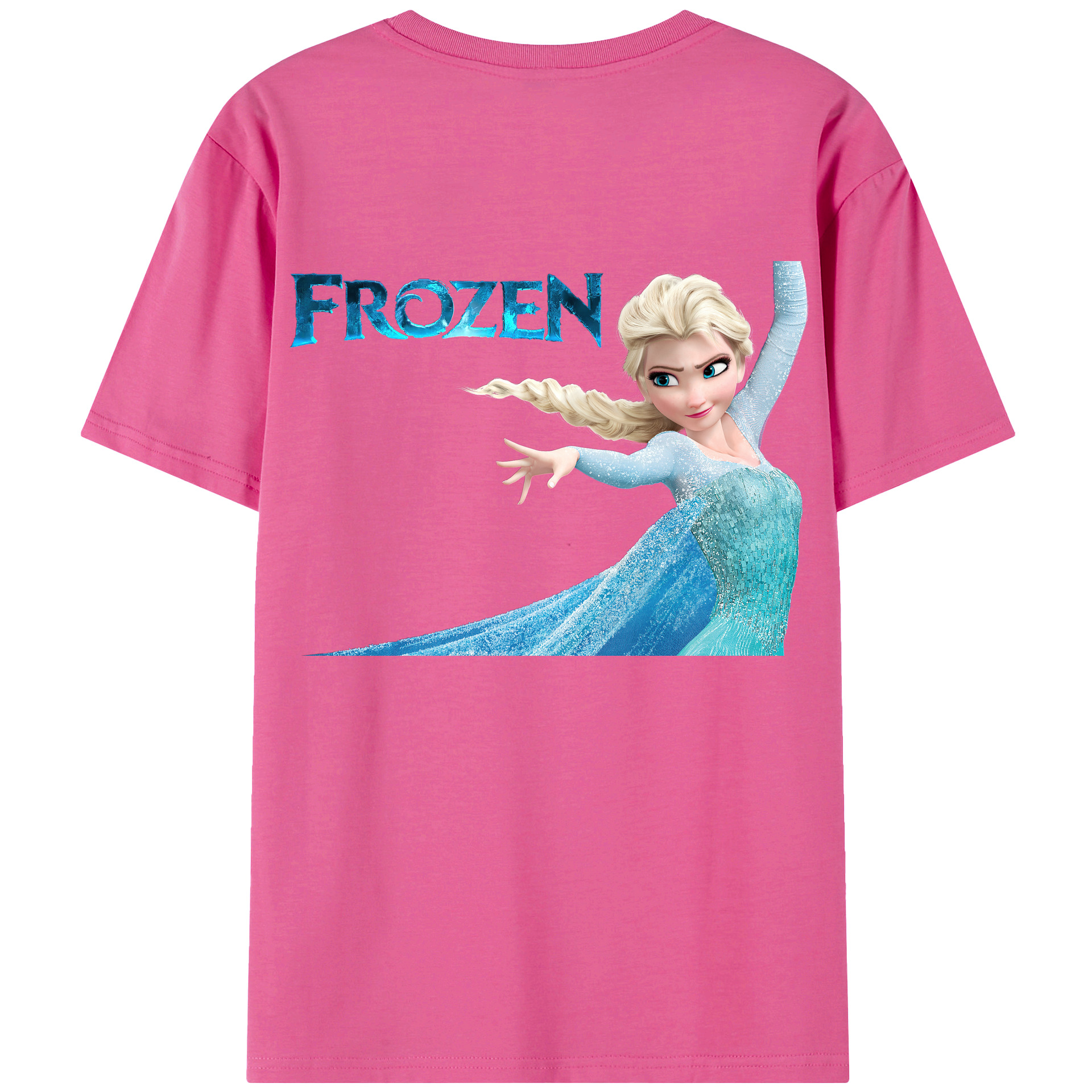 （画像用） アナと雪の女王 アンナ エルサ Frozen Anna Elsa レディース半袖Tシャツ(バックプリント)
