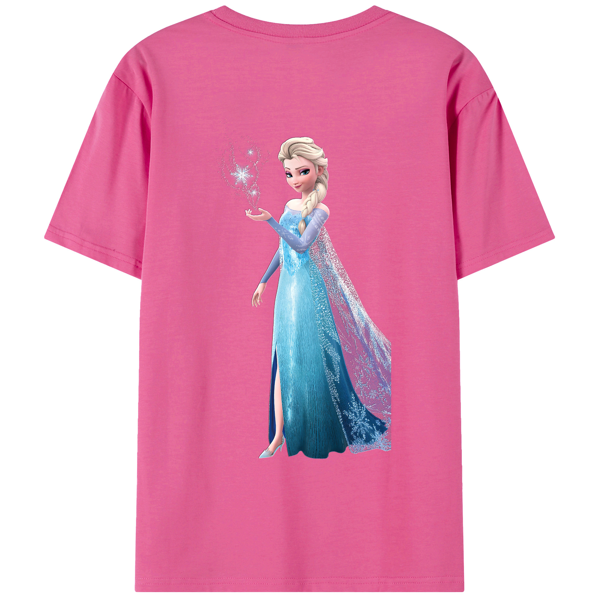 （画像用） アナと雪の女王 アンナ エルサ Frozen Anna Elsa レディース半袖Tシャツ(バックプリント)