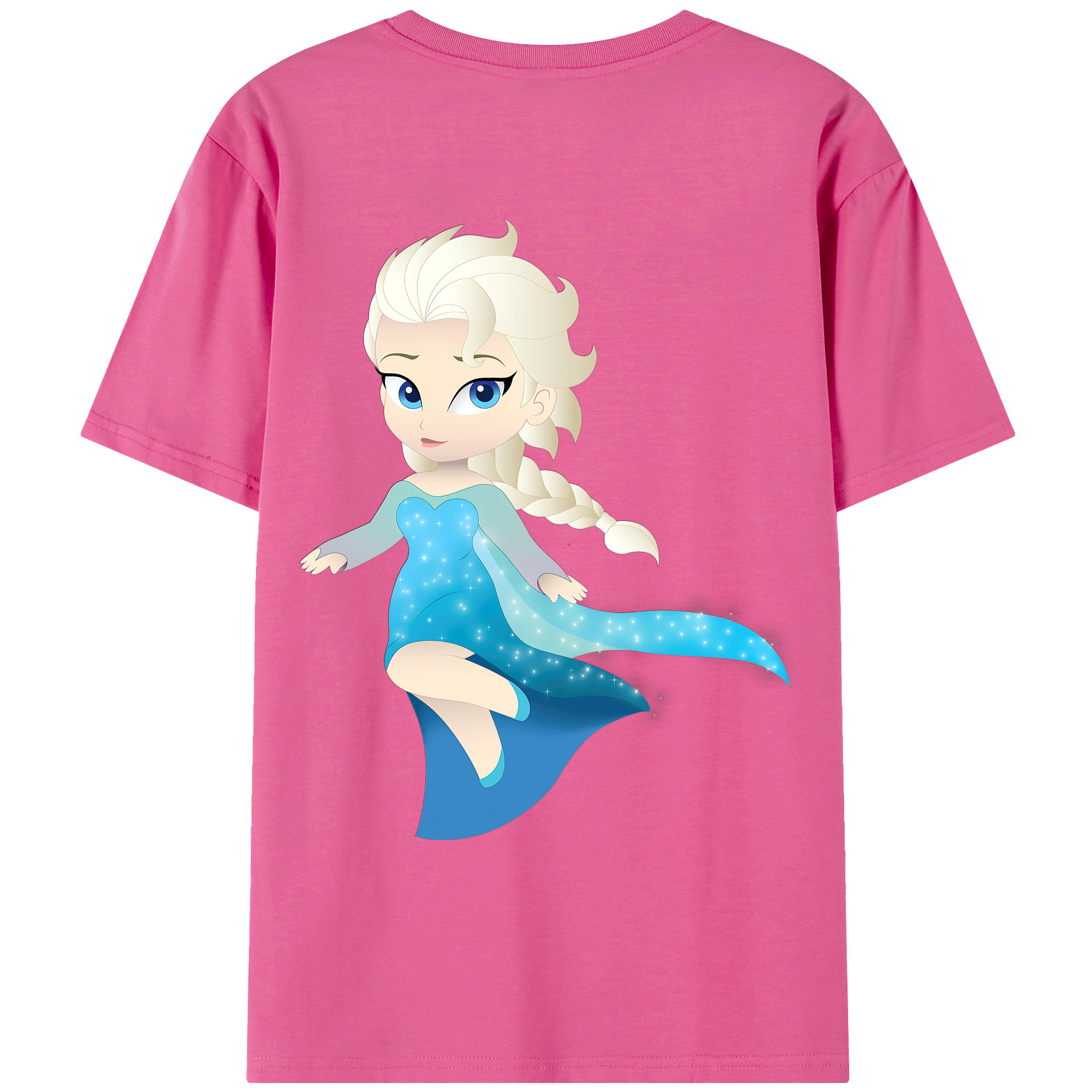 （画像用） アナと雪の女王 アンナ エルサ Frozen Anna Elsa レディース半袖Tシャツ(バックプリント)