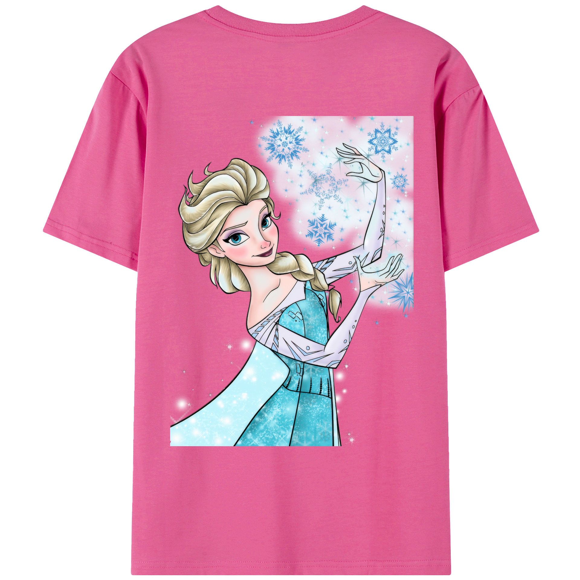（画像用） アナと雪の女王 アンナ エルサ Frozen Anna Elsa レディース半袖Tシャツ(バックプリント)