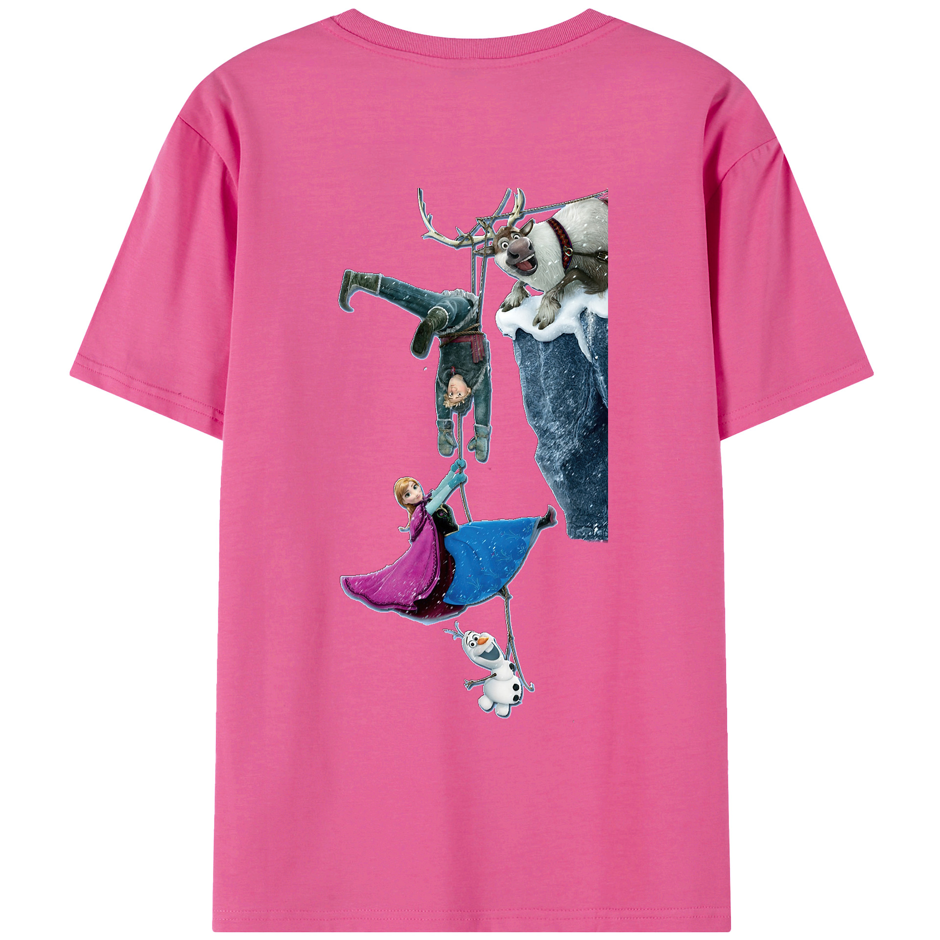 （画像用） アナと雪の女王 アンナ エルサ Frozen Anna Elsa レディース半袖Tシャツ(バックプリント)