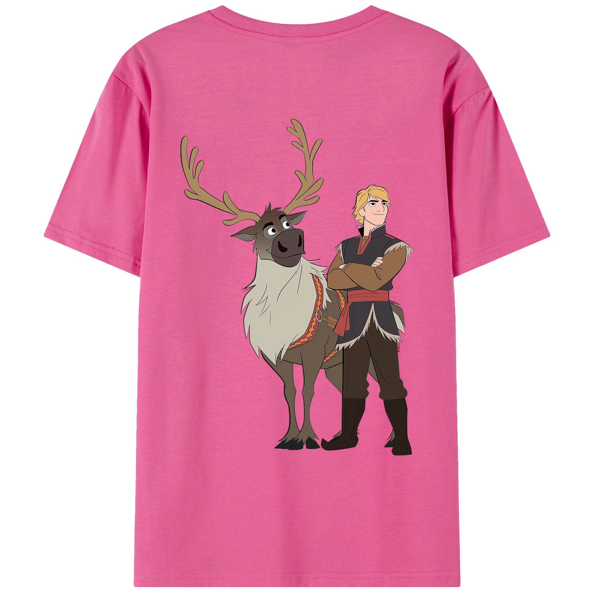 （画像用） アナと雪の女王 アンナ エルサ Frozen Anna Elsa レディース半袖Tシャツ(バックプリント)