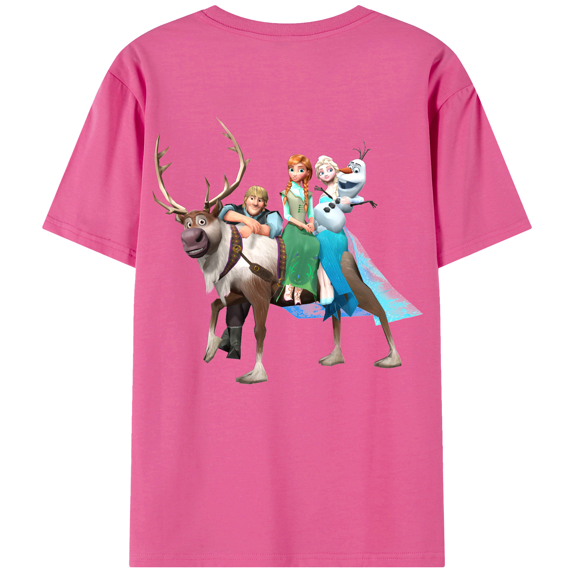 （画像用） アナと雪の女王 アンナ エルサ Frozen Anna Elsa レディース半袖Tシャツ(バックプリント)