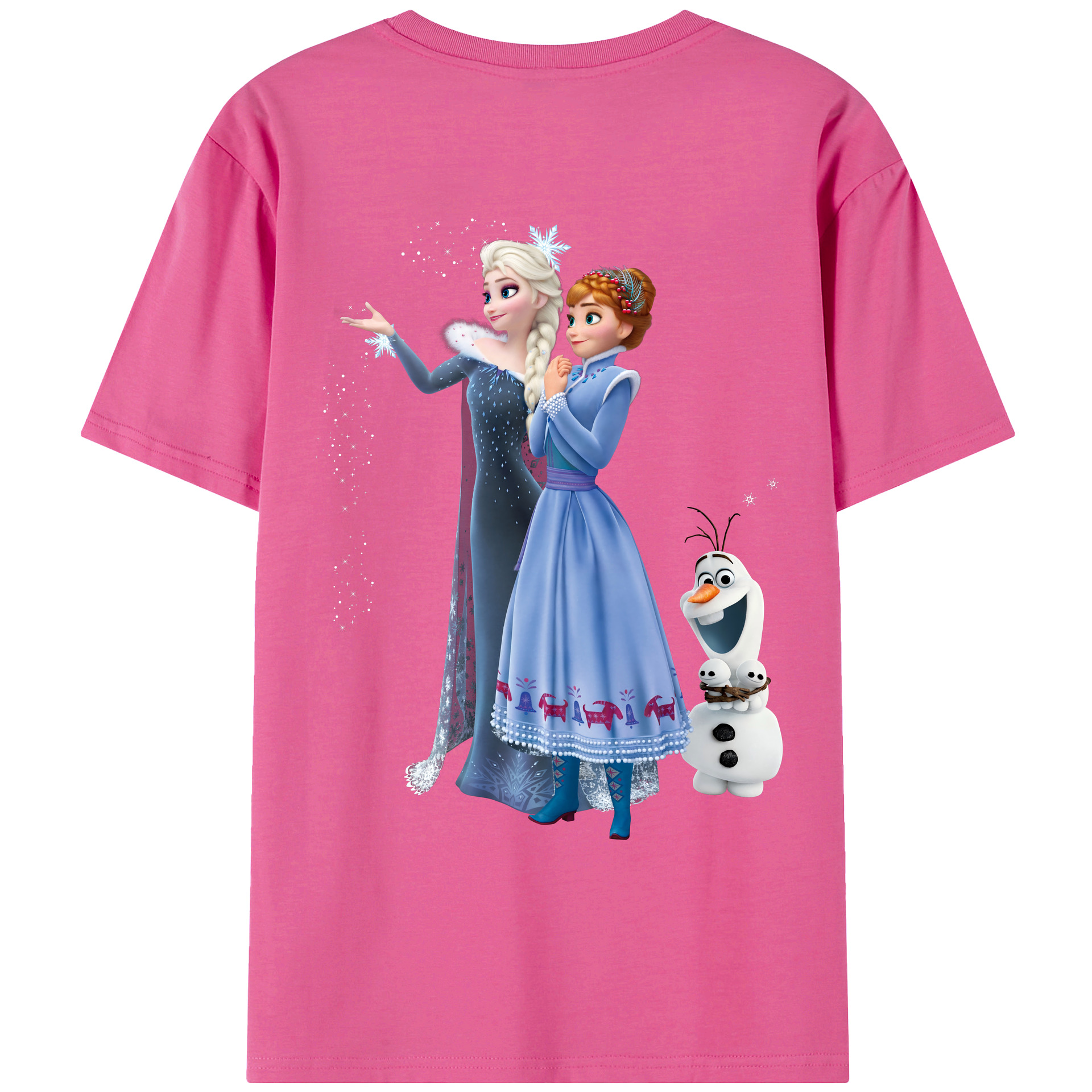 （画像用） アナと雪の女王 アンナ エルサ Frozen Anna Elsa レディース半袖Tシャツ(バックプリント)