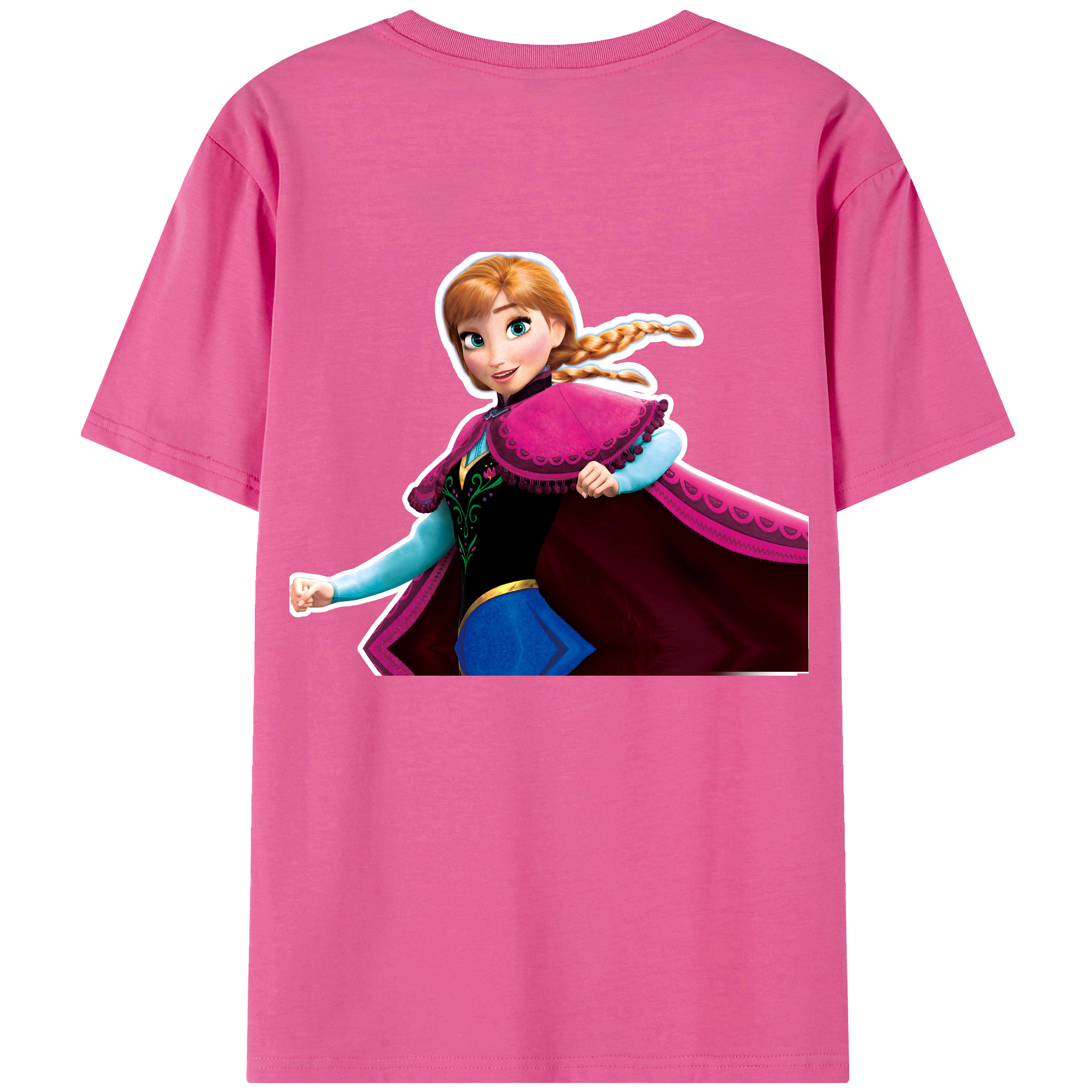 （画像用） アナと雪の女王 アンナ エルサ Frozen Anna Elsa レディース半袖Tシャツ(バックプリント)