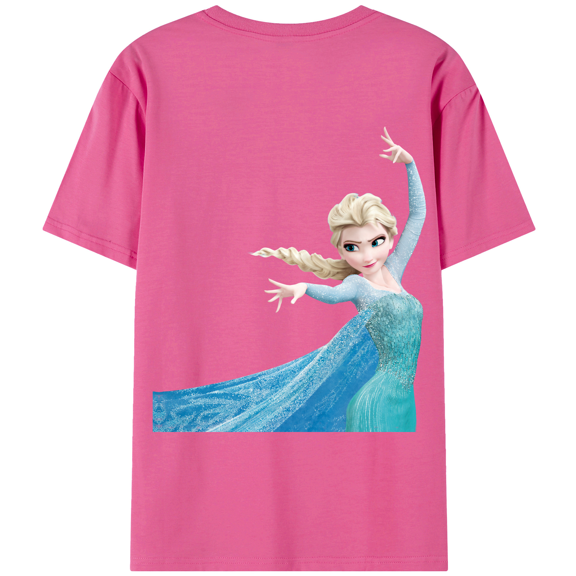 （画像用） アナと雪の女王 アンナ エルサ Frozen Anna Elsa レディース半袖Tシャツ(バックプリント)