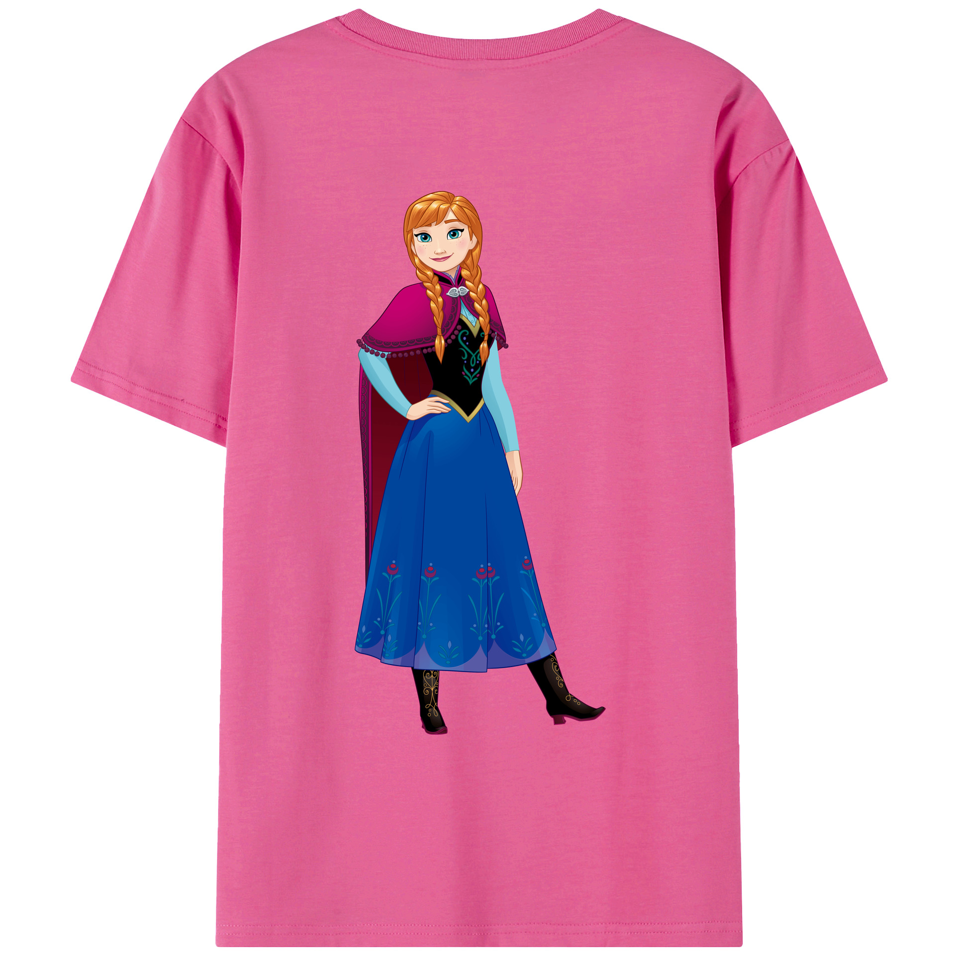 （画像用） アナと雪の女王 アンナ エルサ Frozen Anna Elsa レディース半袖Tシャツ(バックプリント)