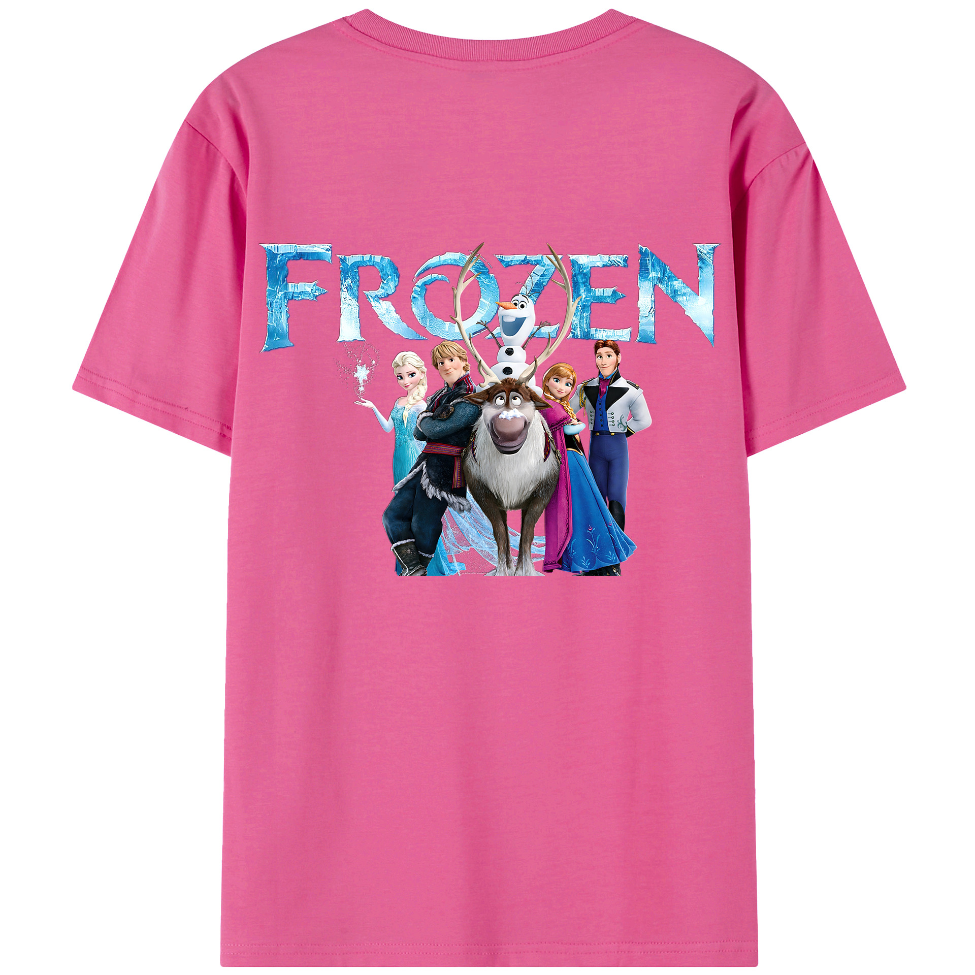 （画像用） アナと雪の女王 アンナ エルサ Frozen Anna Elsa レディース半袖Tシャツ(バックプリント)