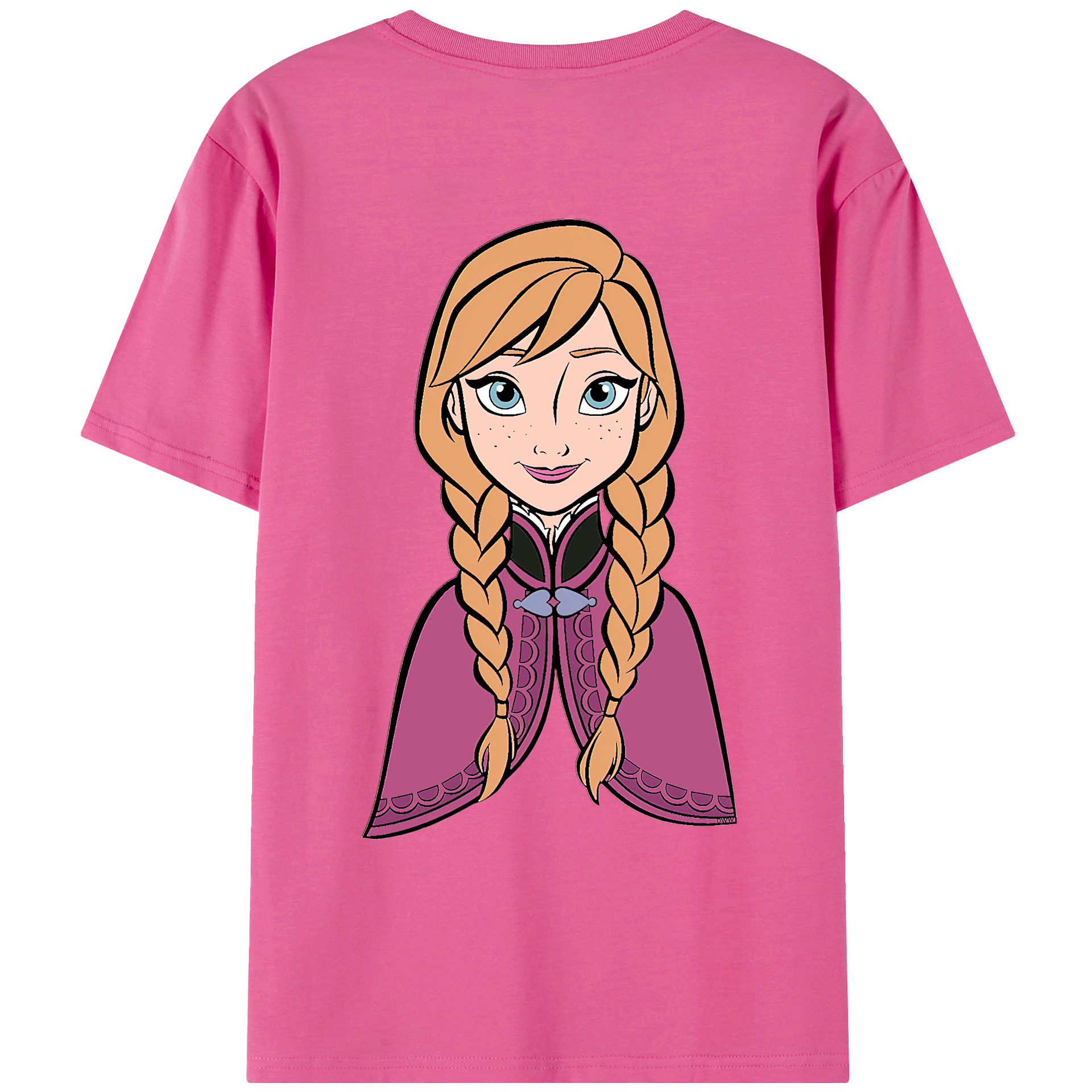 （画像用） アナと雪の女王 アンナ エルサ Frozen Anna Elsa レディース半袖Tシャツ(バックプリント)