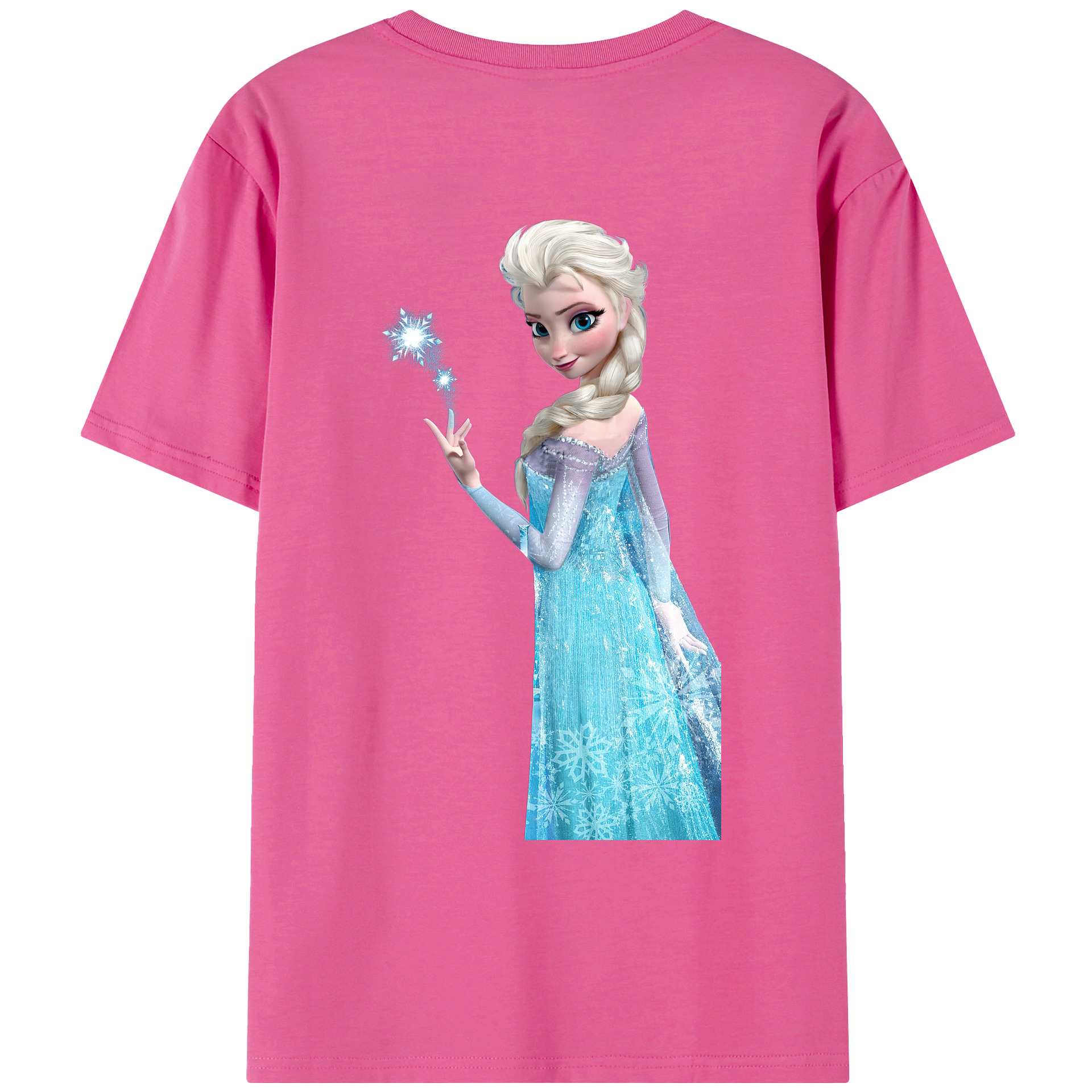 （画像用） アナと雪の女王 アンナ エルサ Frozen Anna Elsa レディース半袖Tシャツ(バックプリント)
