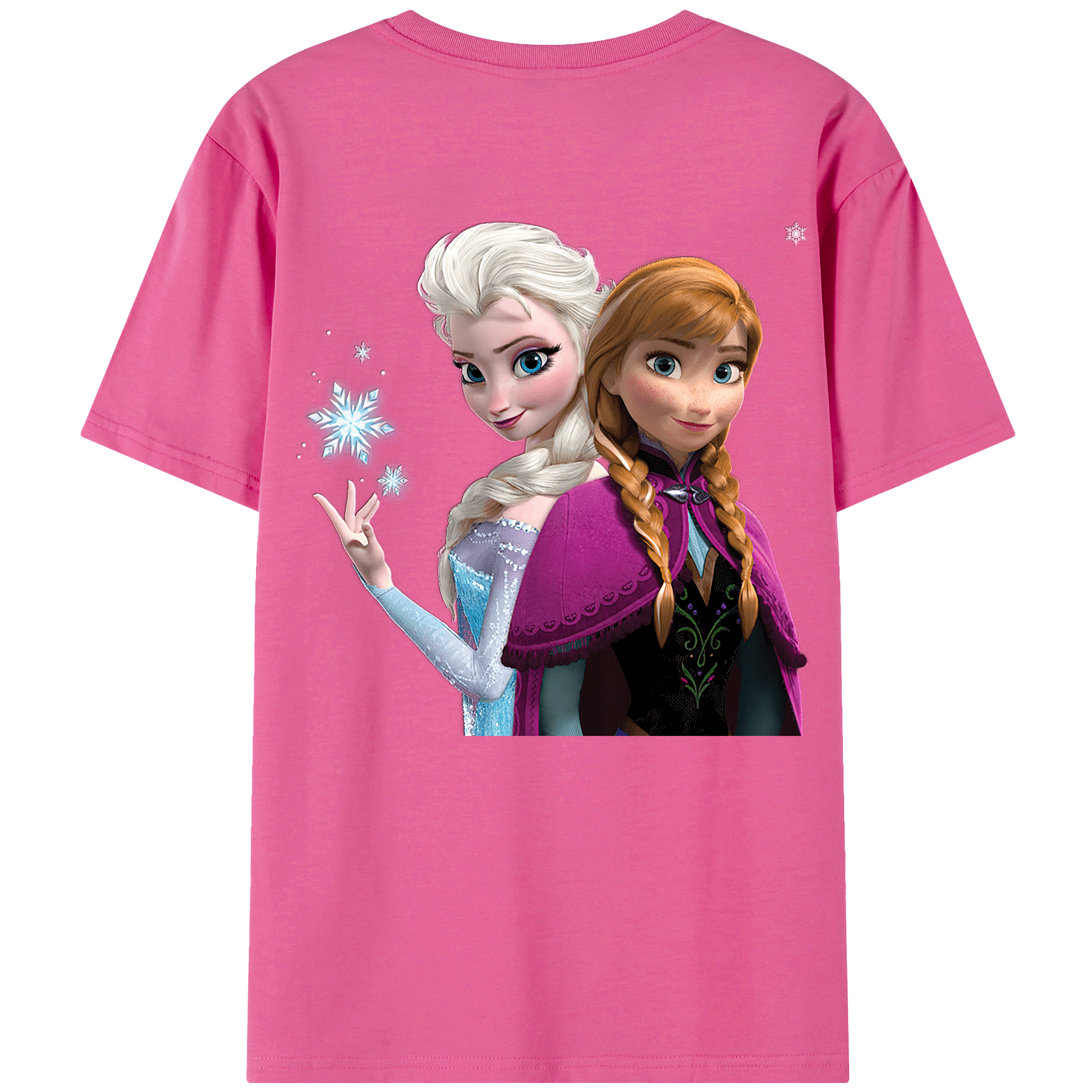 （画像用） アナと雪の女王 アンナ エルサ Frozen Anna Elsa レディース半袖Tシャツ(バックプリント)