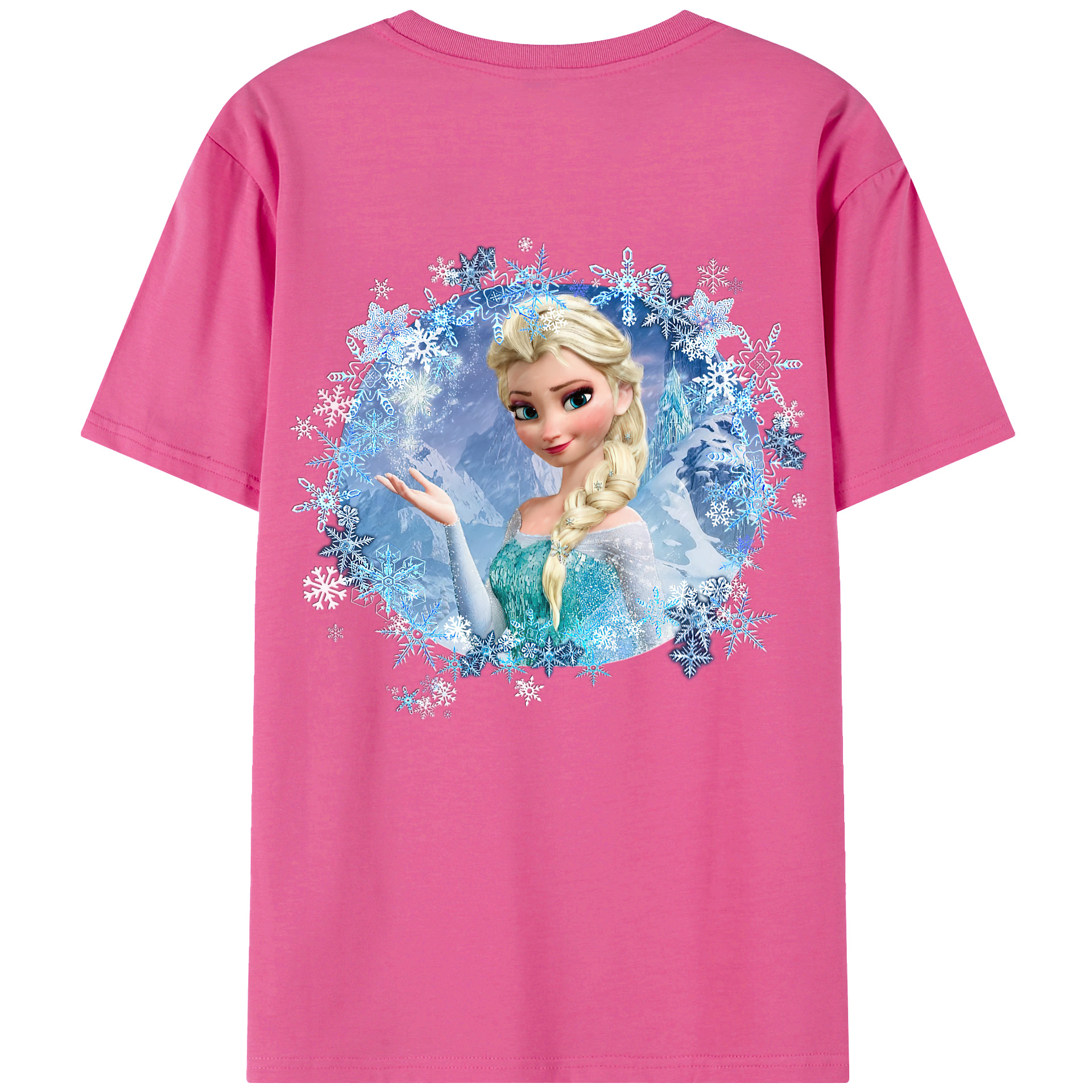 （画像用） アナと雪の女王 アンナ エルサ Frozen Anna Elsa レディース半袖Tシャツ(バックプリント)