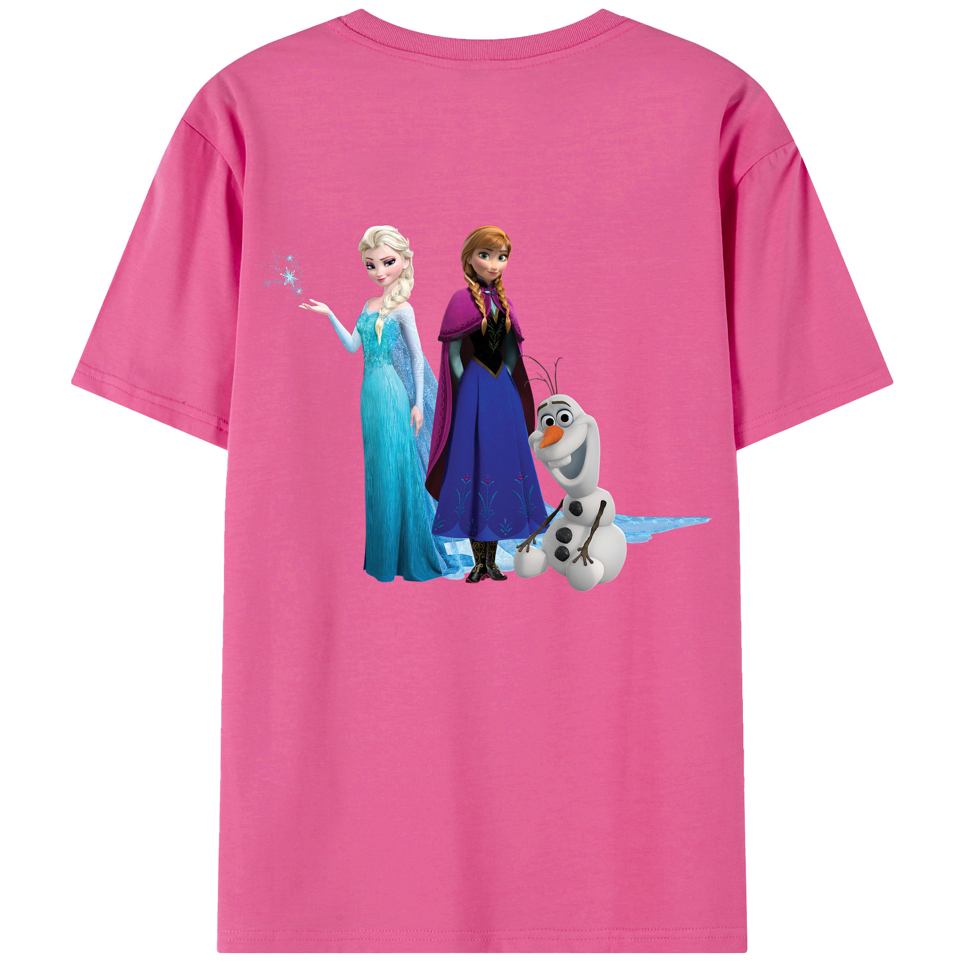 （画像用） アナと雪の女王 アンナ エルサ Frozen Anna Elsa レディース半袖Tシャツ(バックプリント)