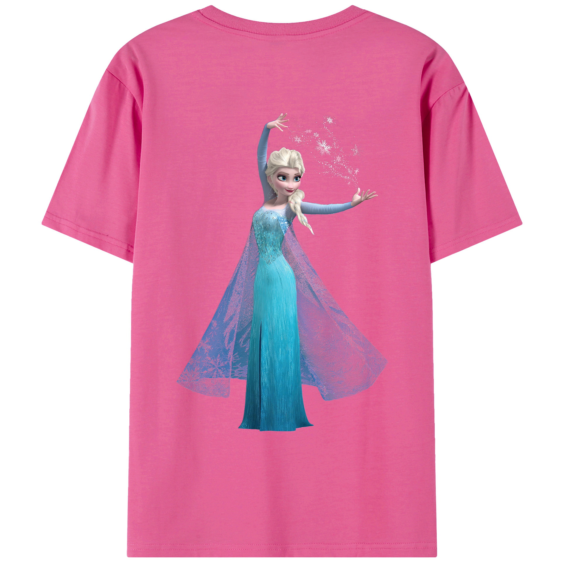 （画像用） アナと雪の女王 アンナ エルサ Frozen Anna Elsa レディース半袖Tシャツ(バックプリント)