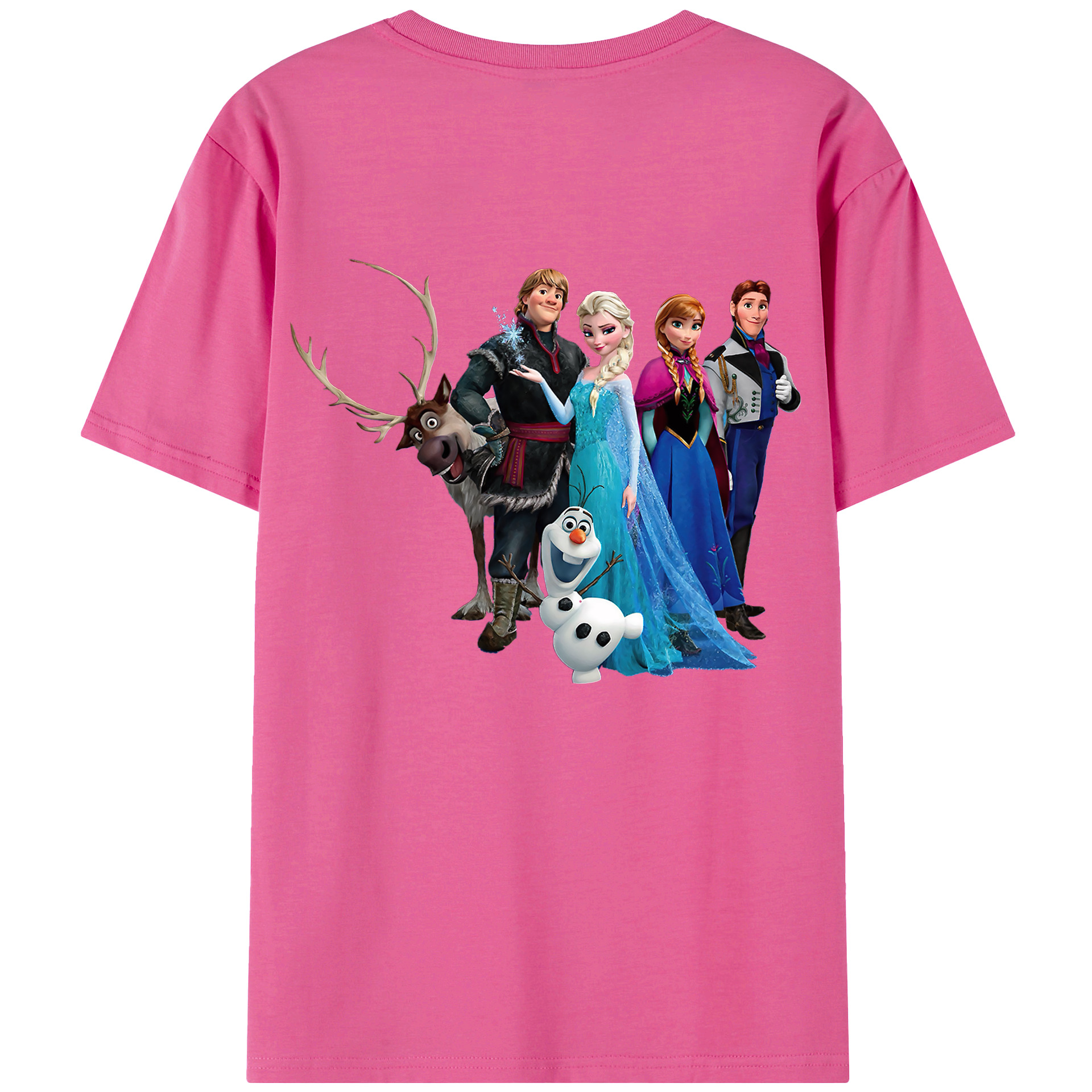 （画像用） アナと雪の女王 アンナ エルサ Frozen Anna Elsa レディース半袖Tシャツ(バックプリント)