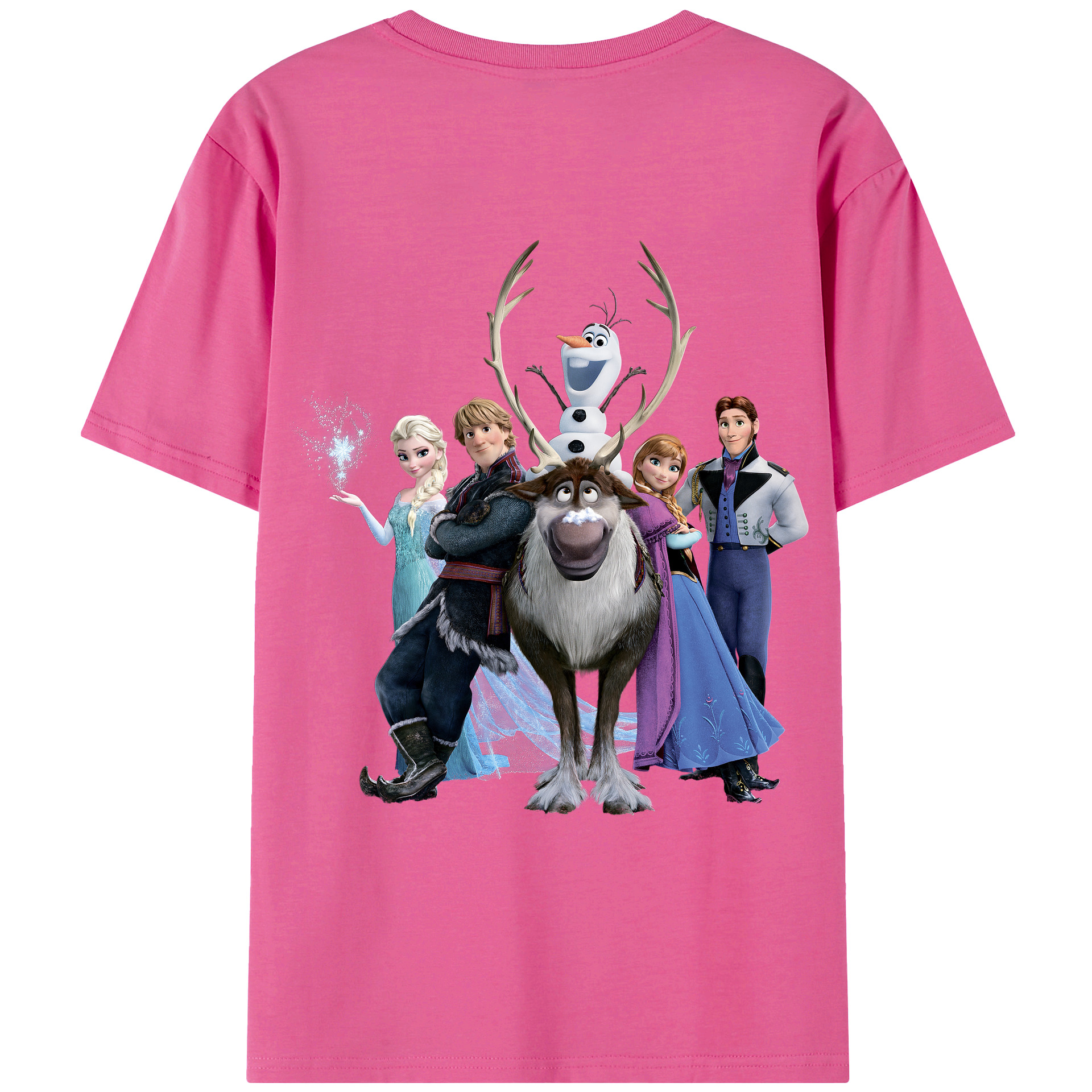 （画像用） アナと雪の女王 アンナ エルサ Frozen Anna Elsa レディース半袖Tシャツ(バックプリント)