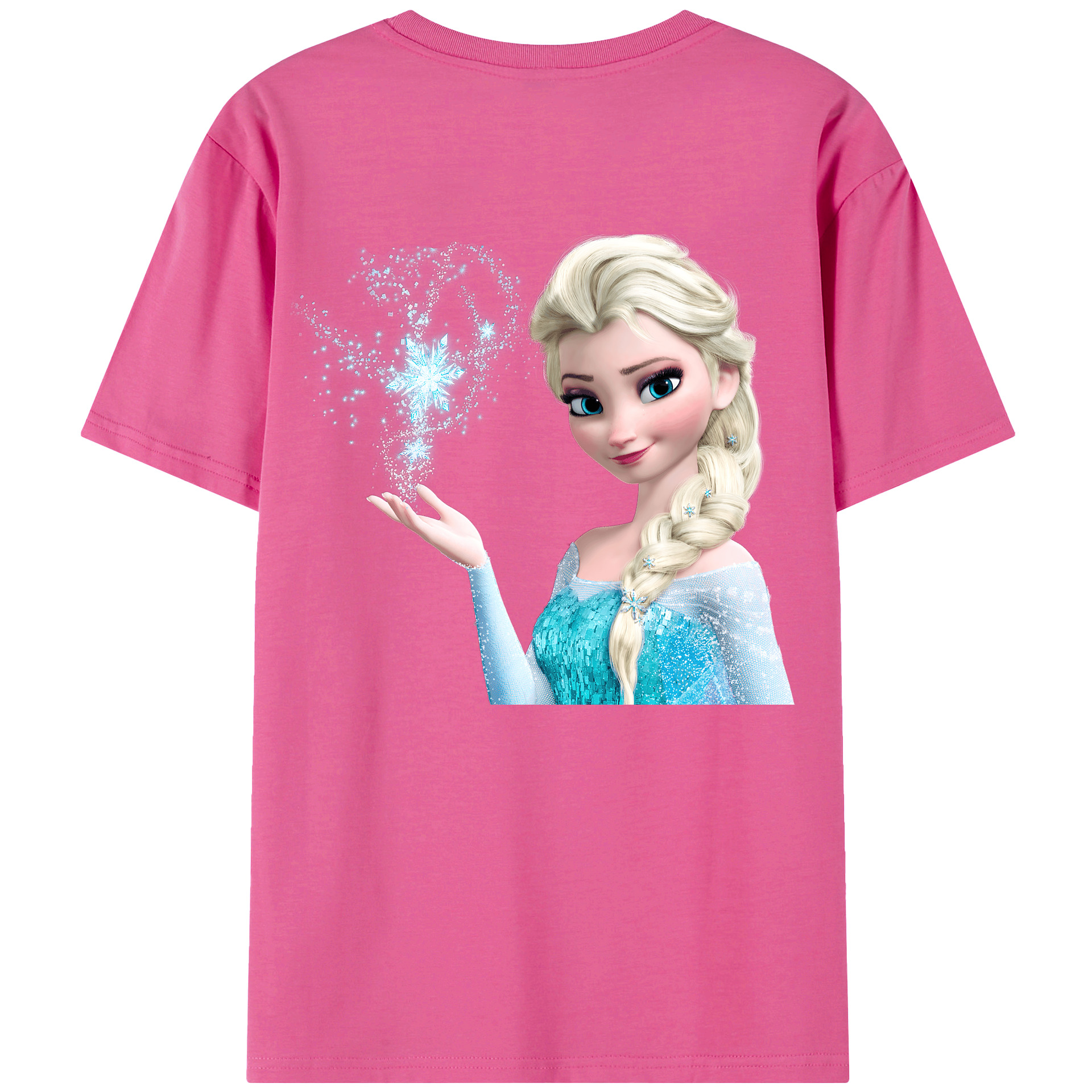 （画像用） アナと雪の女王 アンナ エルサ Frozen Anna Elsa レディース半袖Tシャツ(バックプリント)