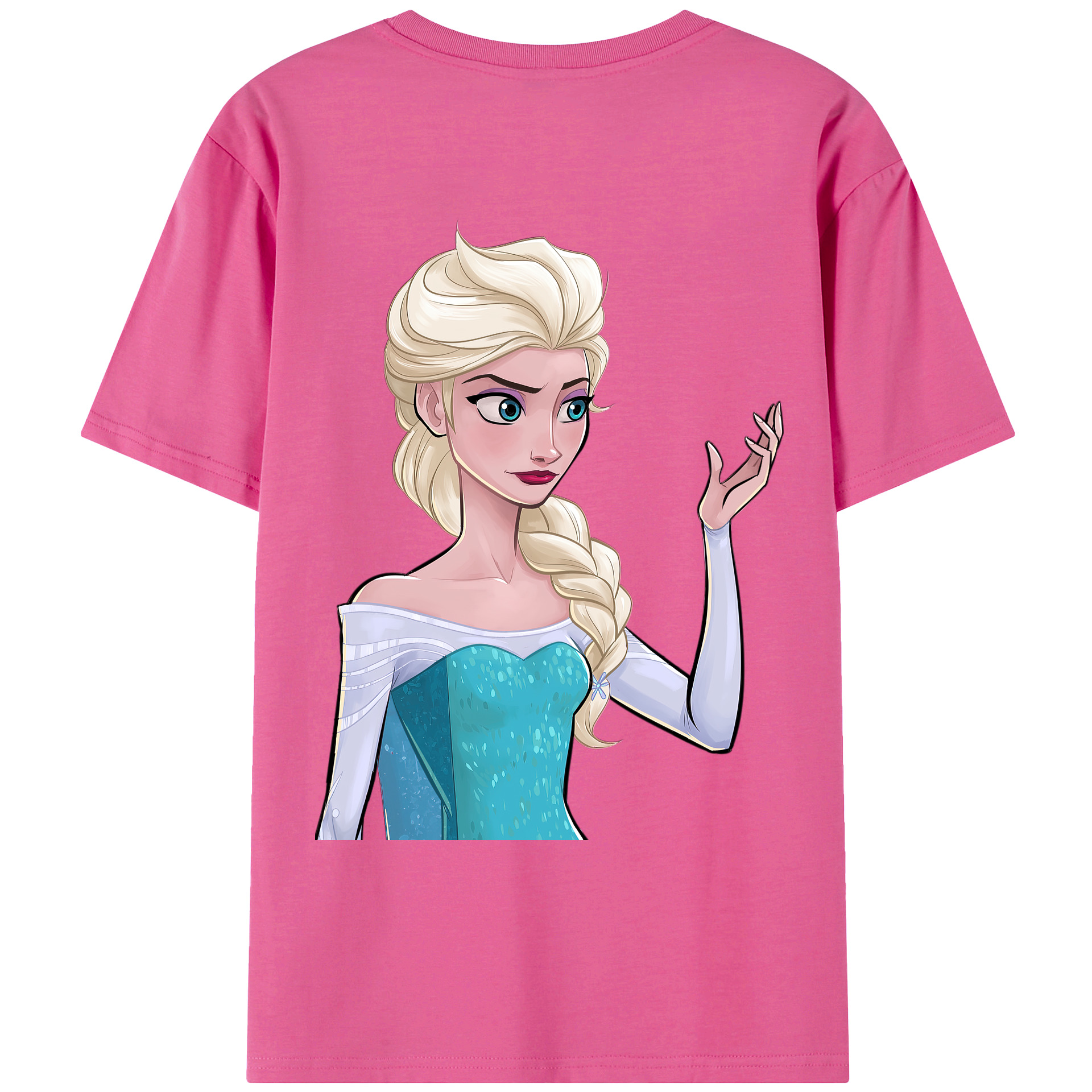 （画像用） アナと雪の女王 アンナ エルサ Frozen Anna Elsa レディース半袖Tシャツ(バックプリント)