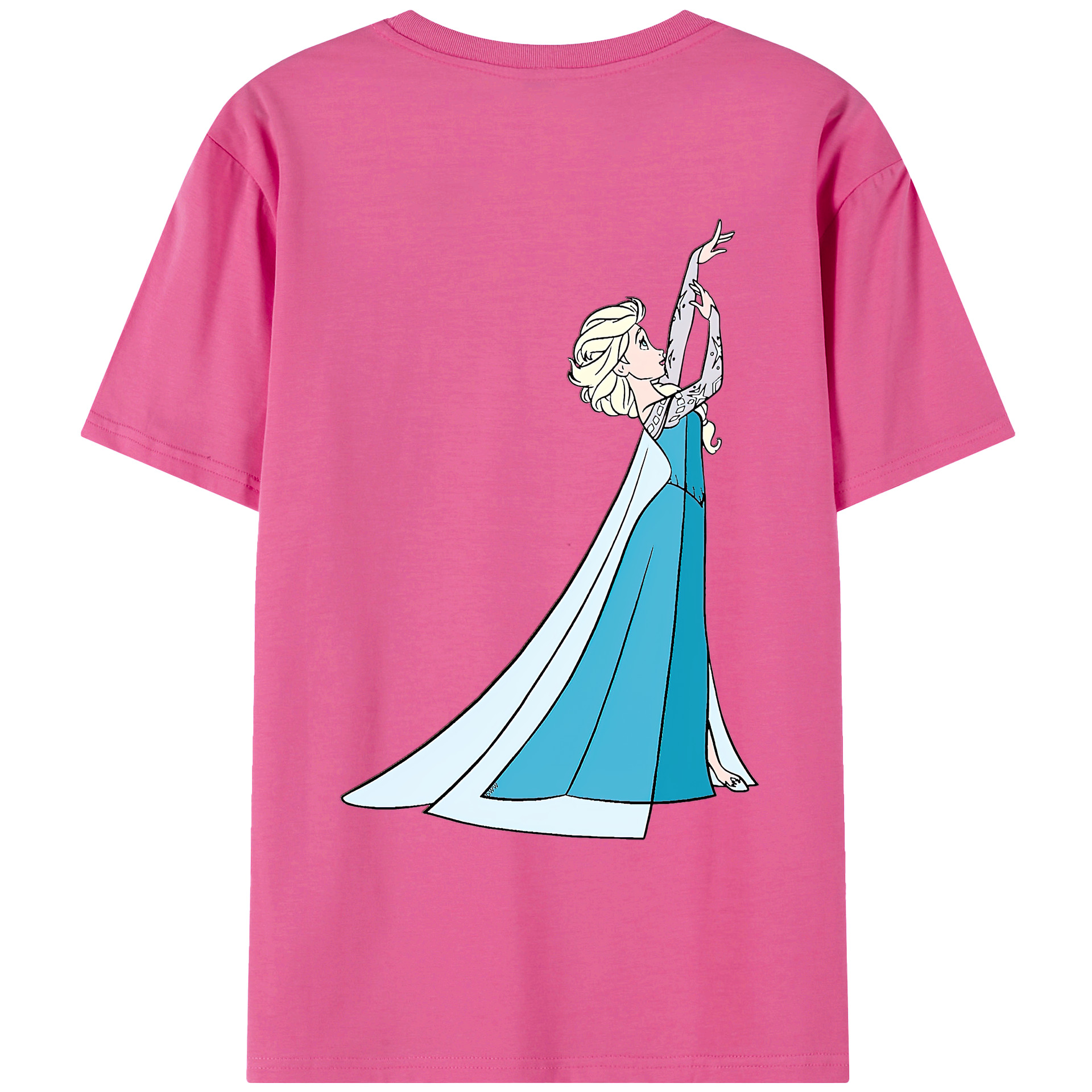 （画像用） アナと雪の女王 アンナ エルサ Frozen Anna Elsa レディース半袖Tシャツ(バックプリント)
