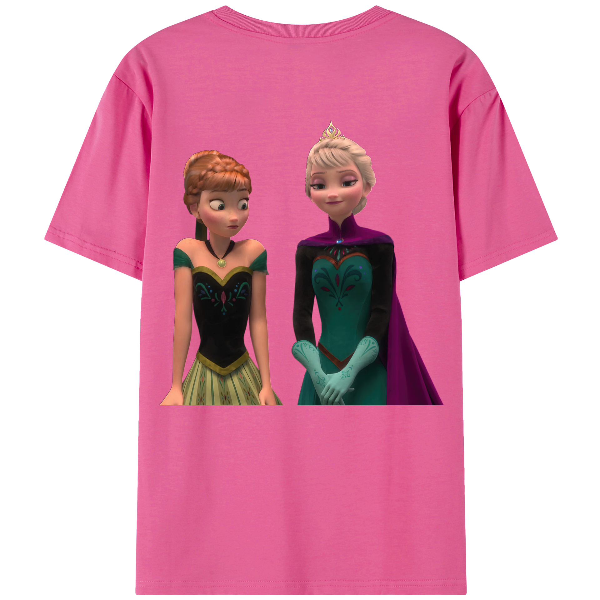 （画像用） アナと雪の女王 アンナ エルサ Frozen Anna Elsa レディース半袖Tシャツ(バックプリント)