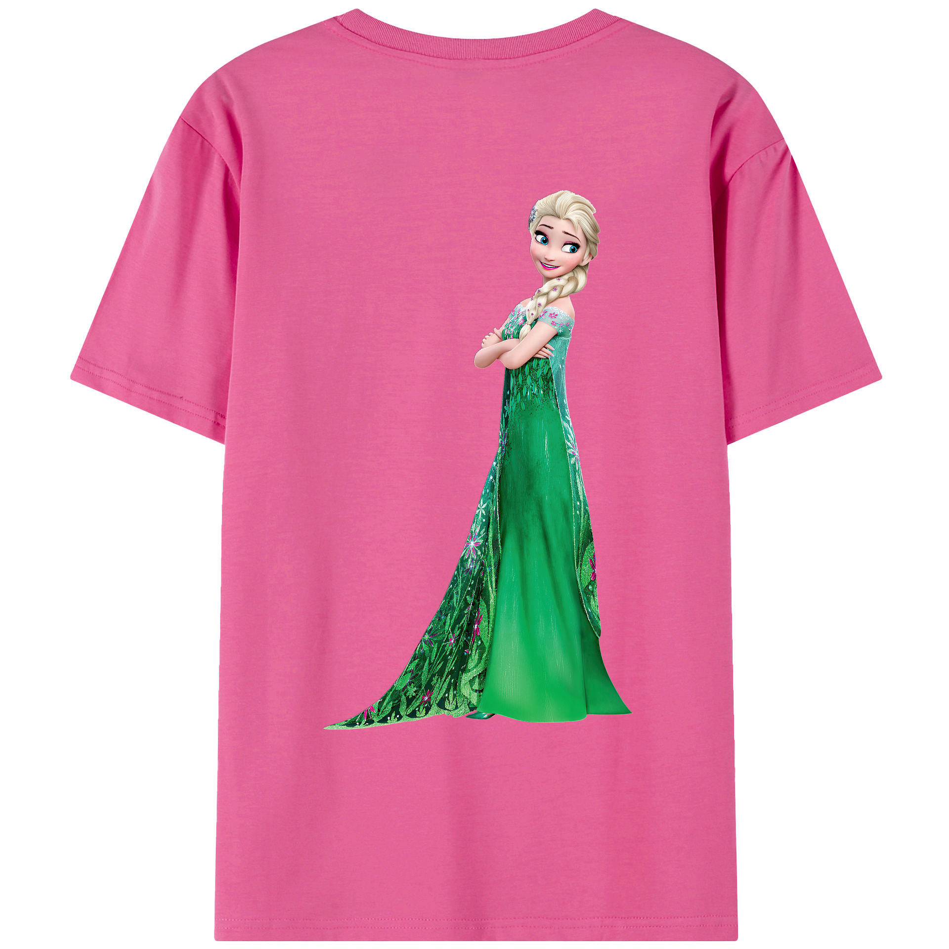 （画像用） アナと雪の女王 アンナ エルサ Frozen Anna Elsa レディース半袖Tシャツ(バックプリント)