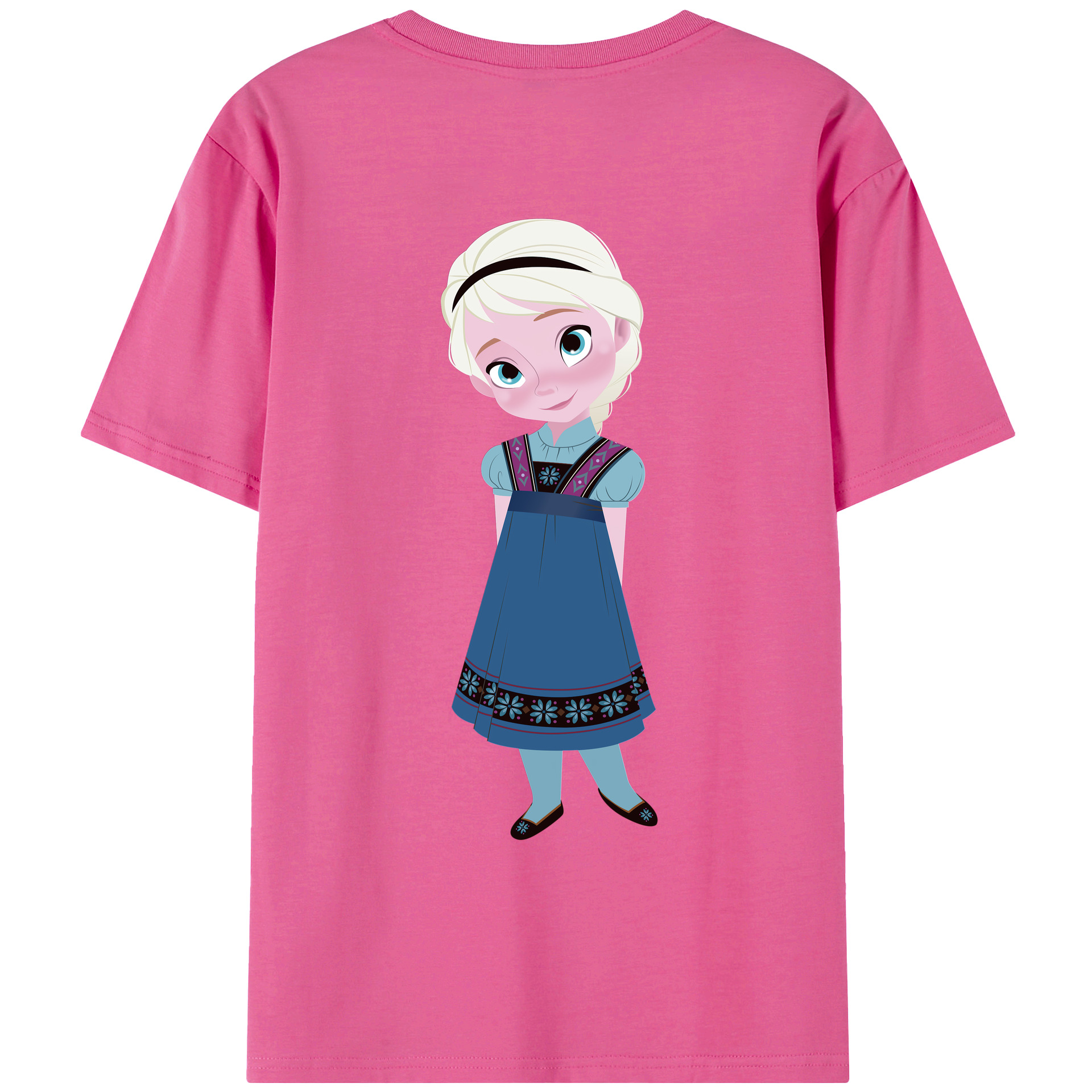 （画像用） アナと雪の女王 アンナ エルサ Frozen Anna Elsa レディース半袖Tシャツ(バックプリント)