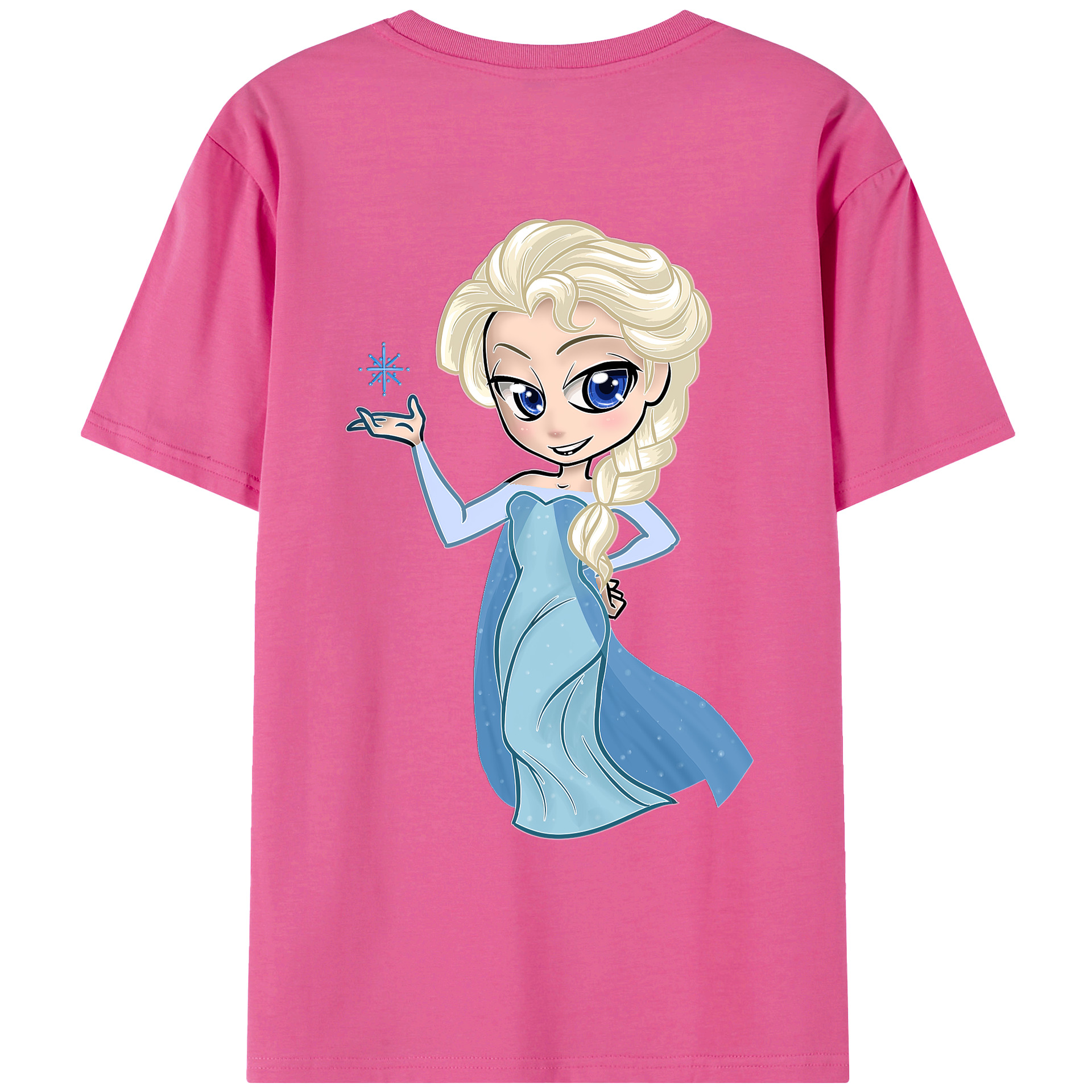 （画像用） アナと雪の女王 アンナ エルサ Frozen Anna Elsa レディース半袖Tシャツ(バックプリント)
