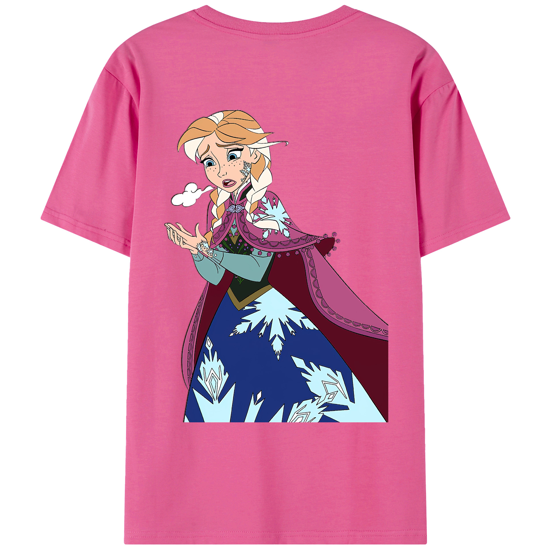 （画像用） アナと雪の女王 アンナ エルサ Frozen Anna Elsa レディース半袖Tシャツ(バックプリント)