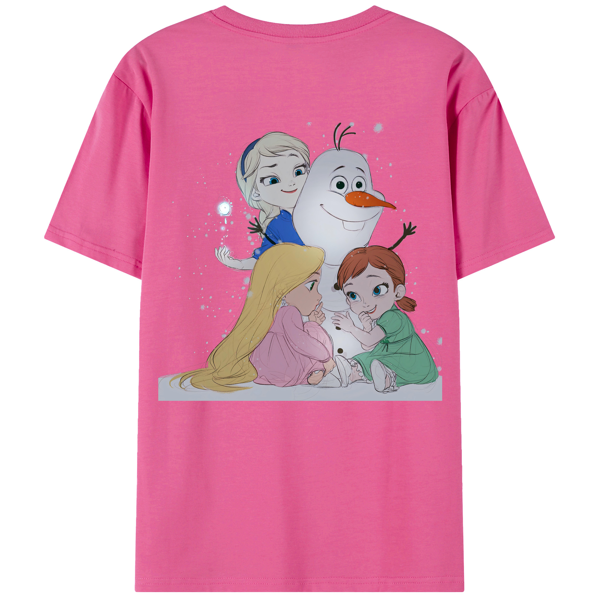 （画像用） アナと雪の女王 アンナ エルサ Frozen Anna Elsa レディース半袖Tシャツ(バックプリント)
