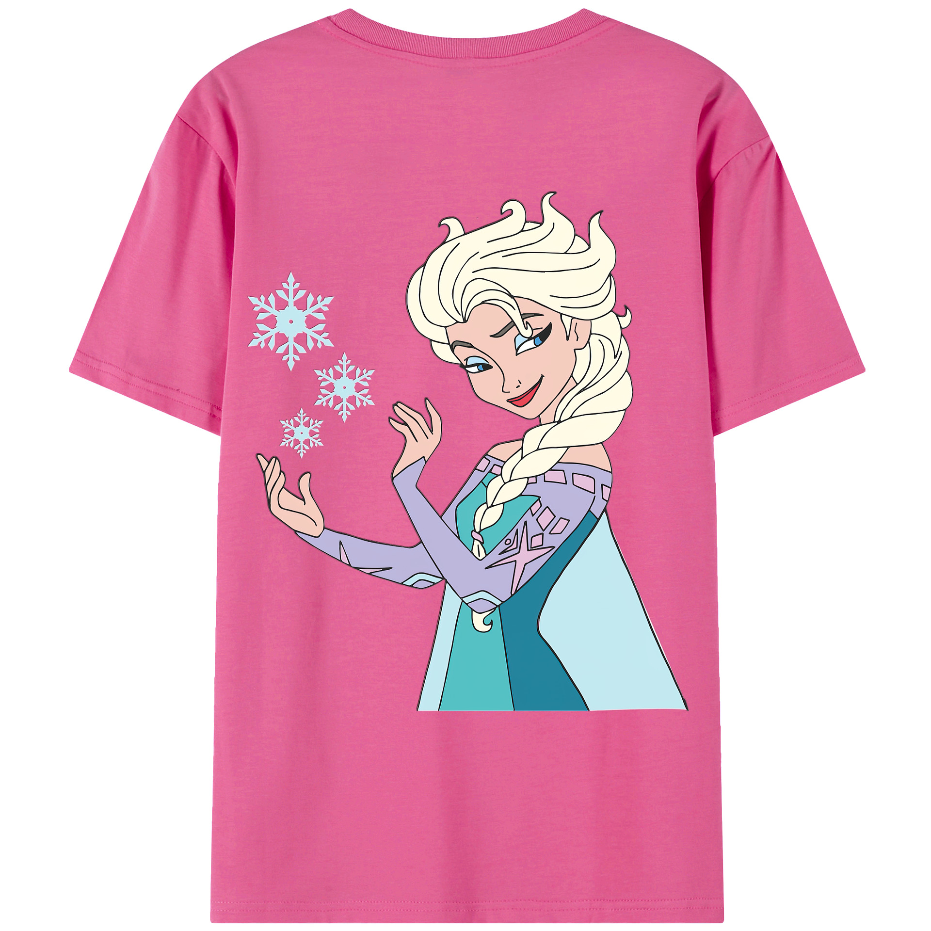 （画像用） アナと雪の女王 アンナ エルサ Frozen Anna Elsa レディース半袖Tシャツ(バックプリント)