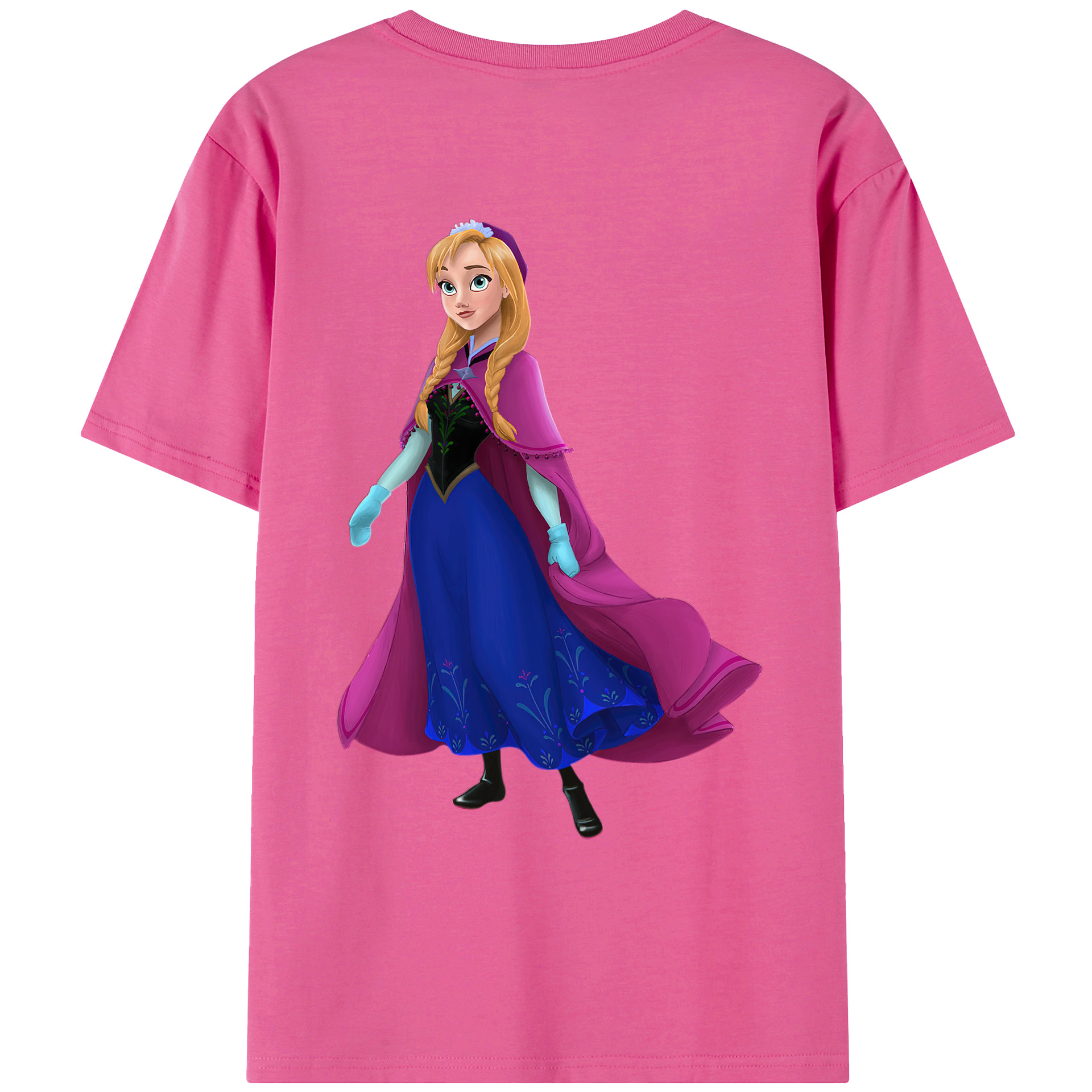 （画像用） アナと雪の女王 アンナ エルサ Frozen Anna Elsa レディース半袖Tシャツ(バックプリント)