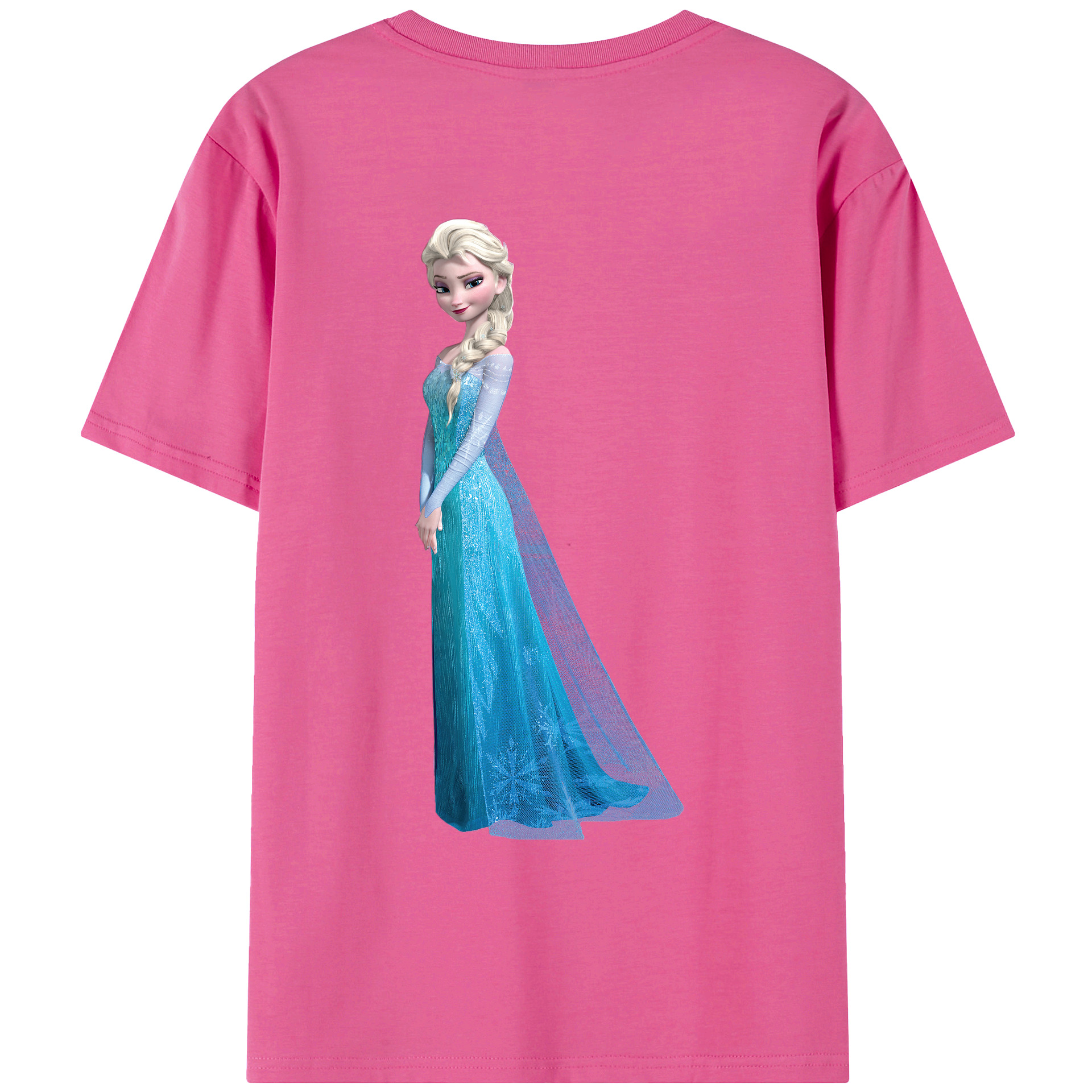 （画像用） アナと雪の女王 アンナ エルサ Frozen Anna Elsa レディース半袖Tシャツ(バックプリント)