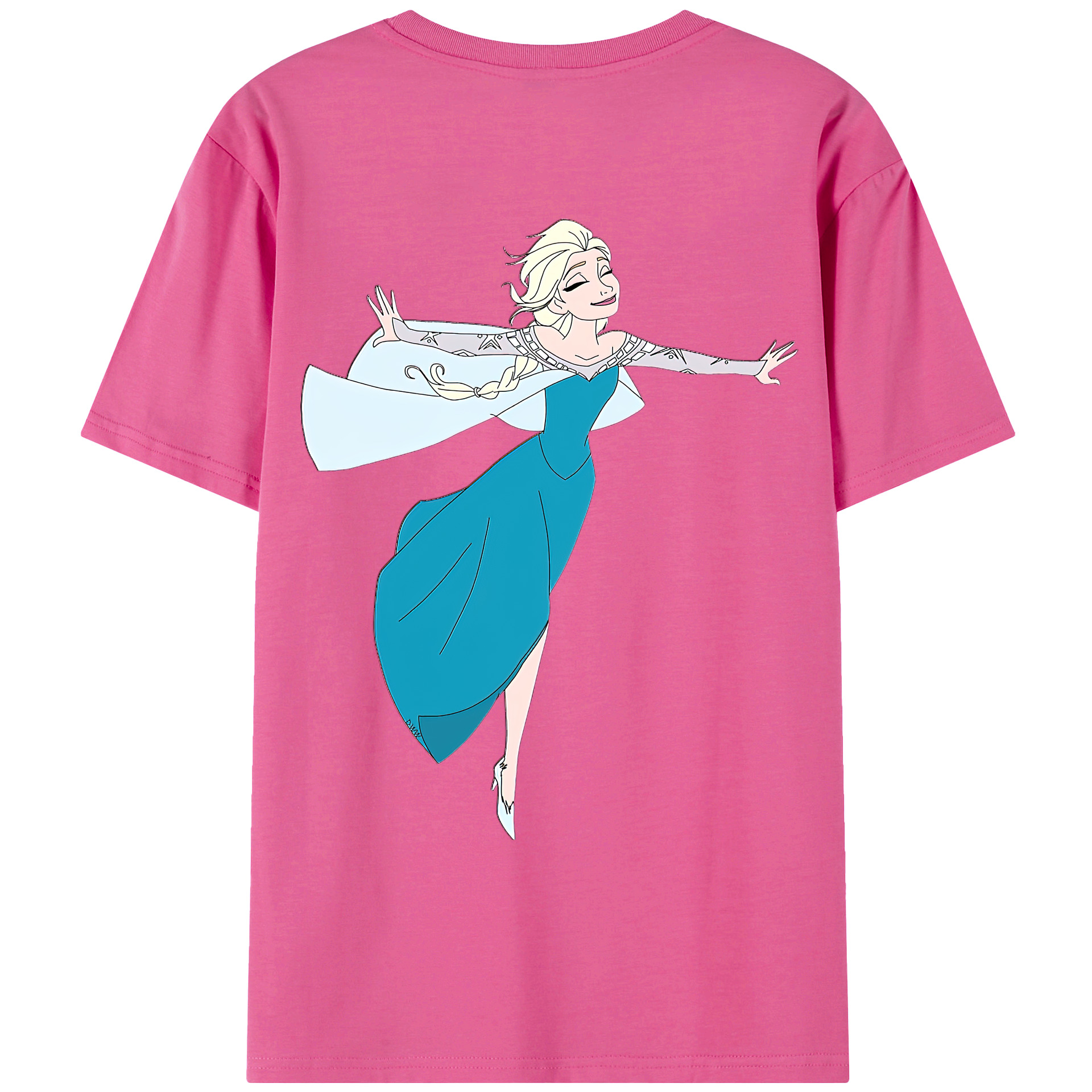 （画像用） アナと雪の女王 アンナ エルサ Frozen Anna Elsa レディース半袖Tシャツ(バックプリント)