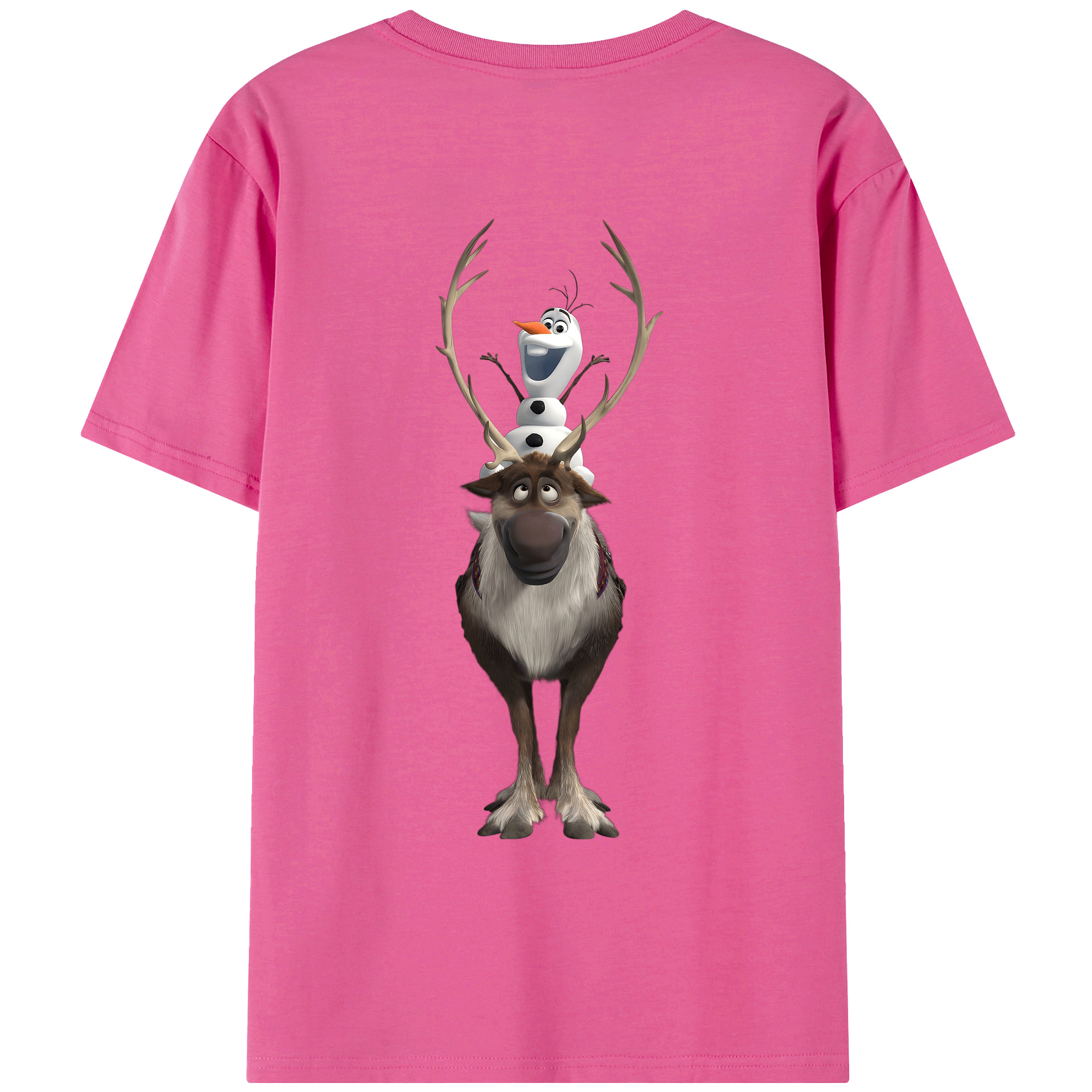 （画像用） アナと雪の女王 アンナ エルサ Frozen Anna Elsa レディース半袖Tシャツ(バックプリント)