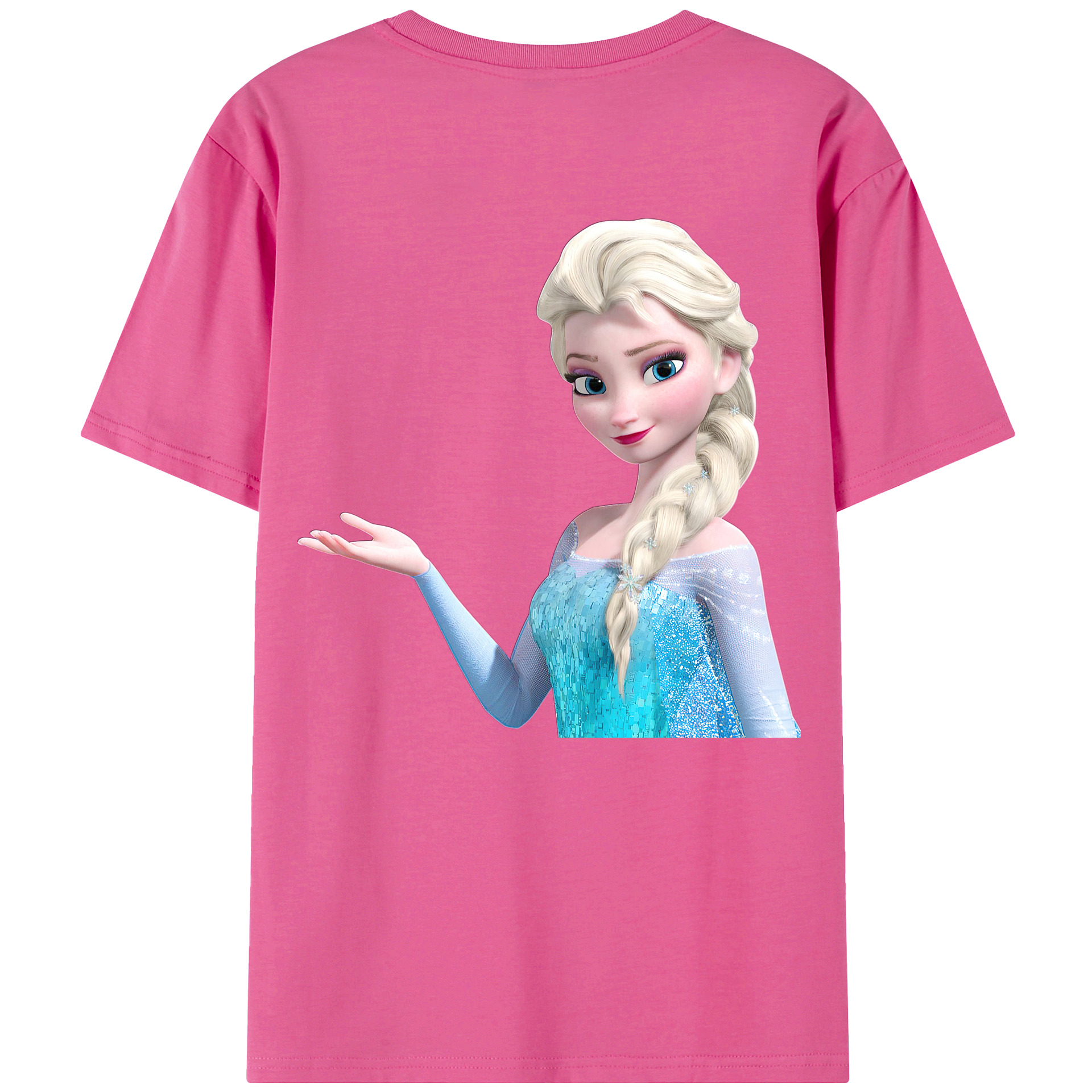 （画像用） アナと雪の女王 アンナ エルサ Frozen Anna Elsa レディース半袖Tシャツ(バックプリント)