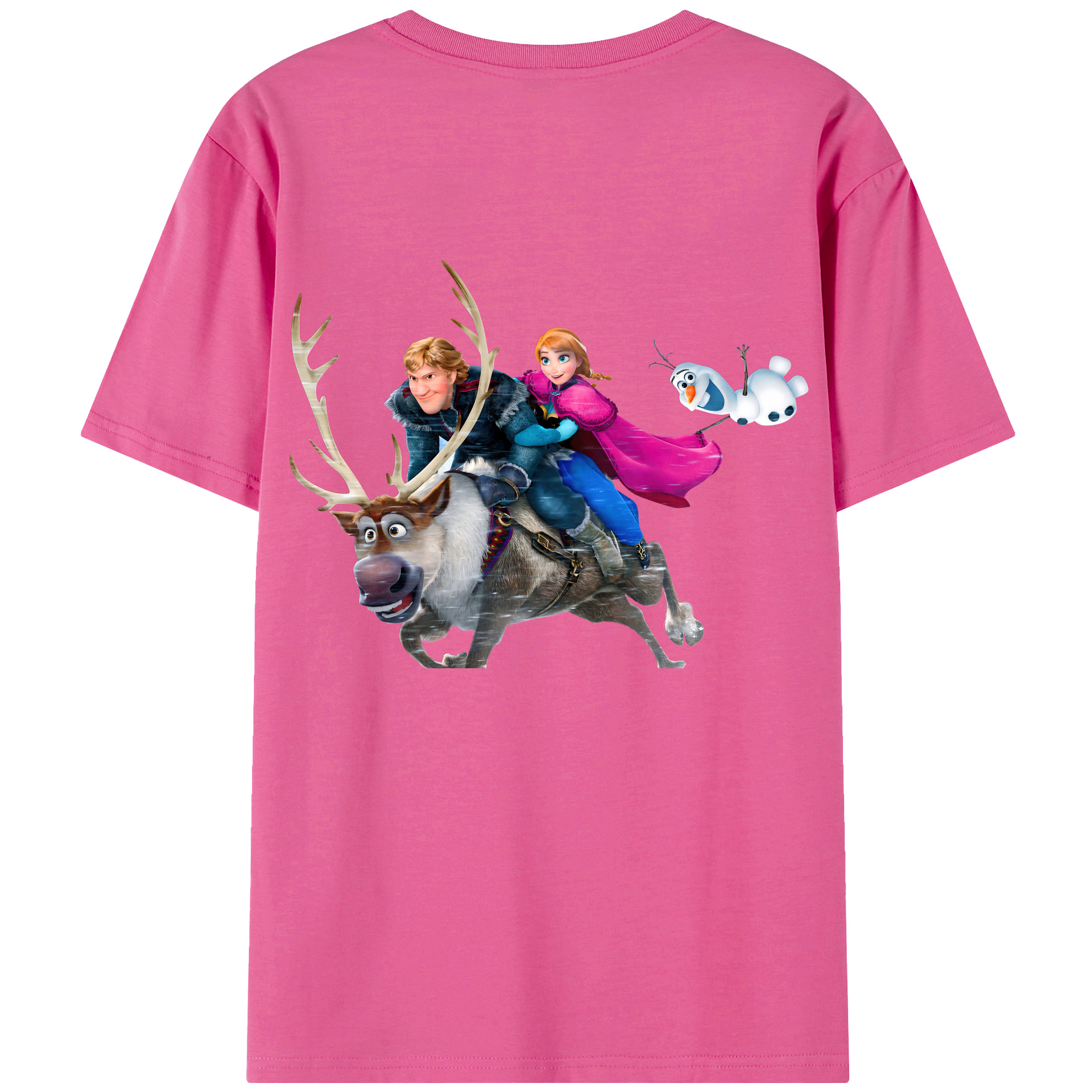 （画像用） アナと雪の女王 アンナ エルサ Frozen Anna Elsa レディース半袖Tシャツ(バックプリント)