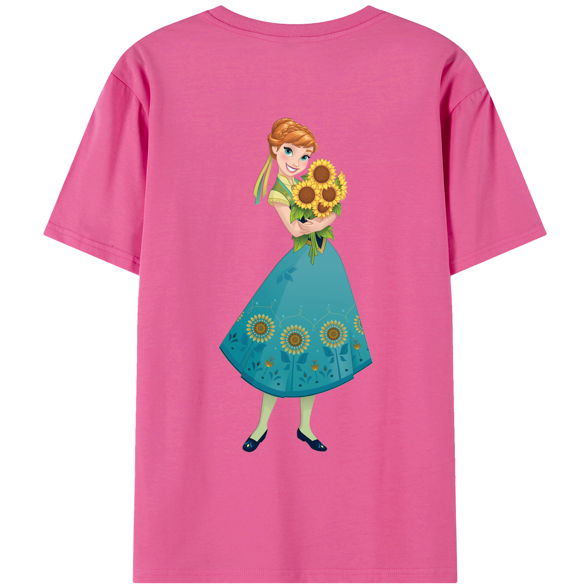 （画像用） アナと雪の女王 アンナ エルサ Frozen Anna Elsa レディース半袖Tシャツ(バックプリント)