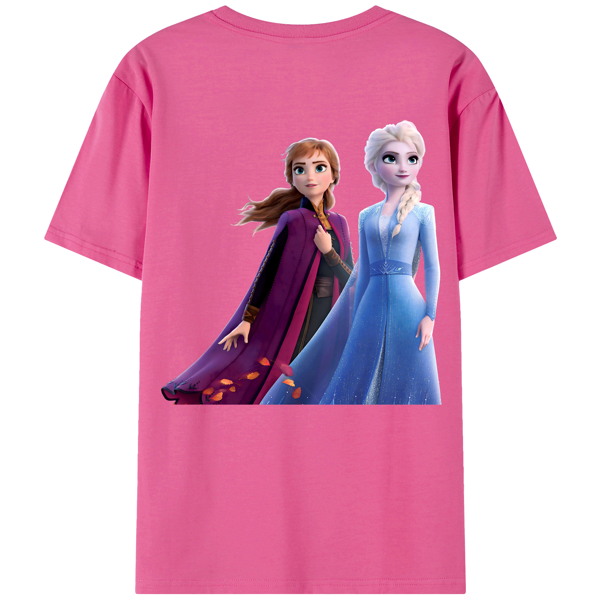 （画像用） アナと雪の女王 アンナ エルサ Frozen Anna Elsa レディース半袖Tシャツ(バックプリント)