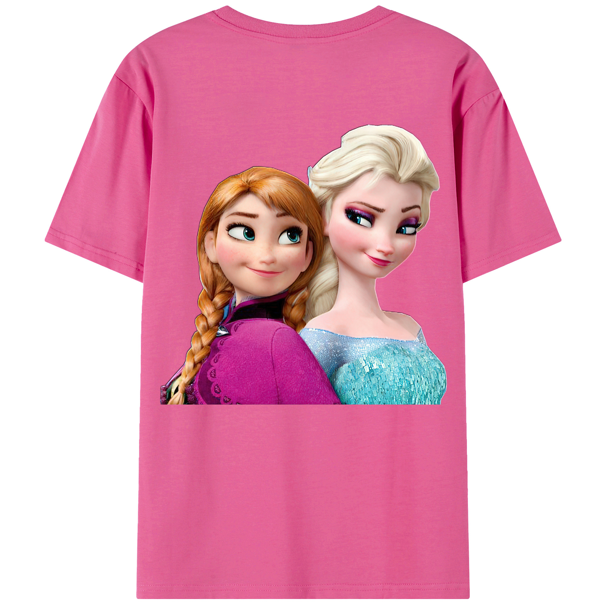 （画像用） アナと雪の女王 アンナ エルサ Frozen Anna Elsa レディース半袖Tシャツ(バックプリント)