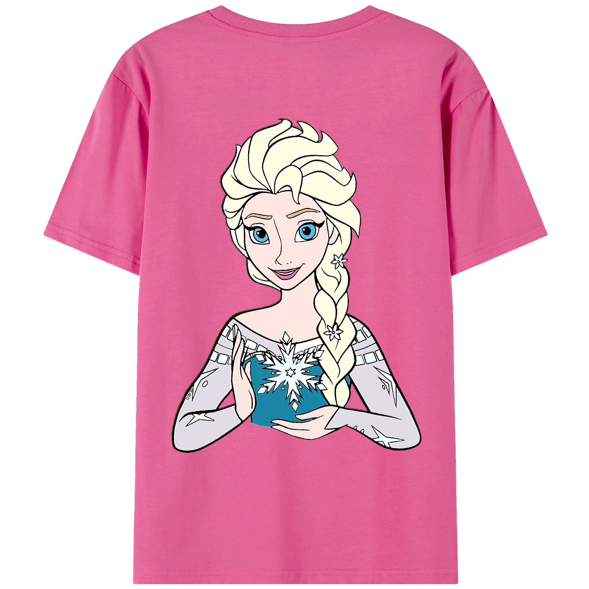 （画像用） アナと雪の女王 アンナ エルサ Frozen Anna Elsa レディース半袖Tシャツ(バックプリント)