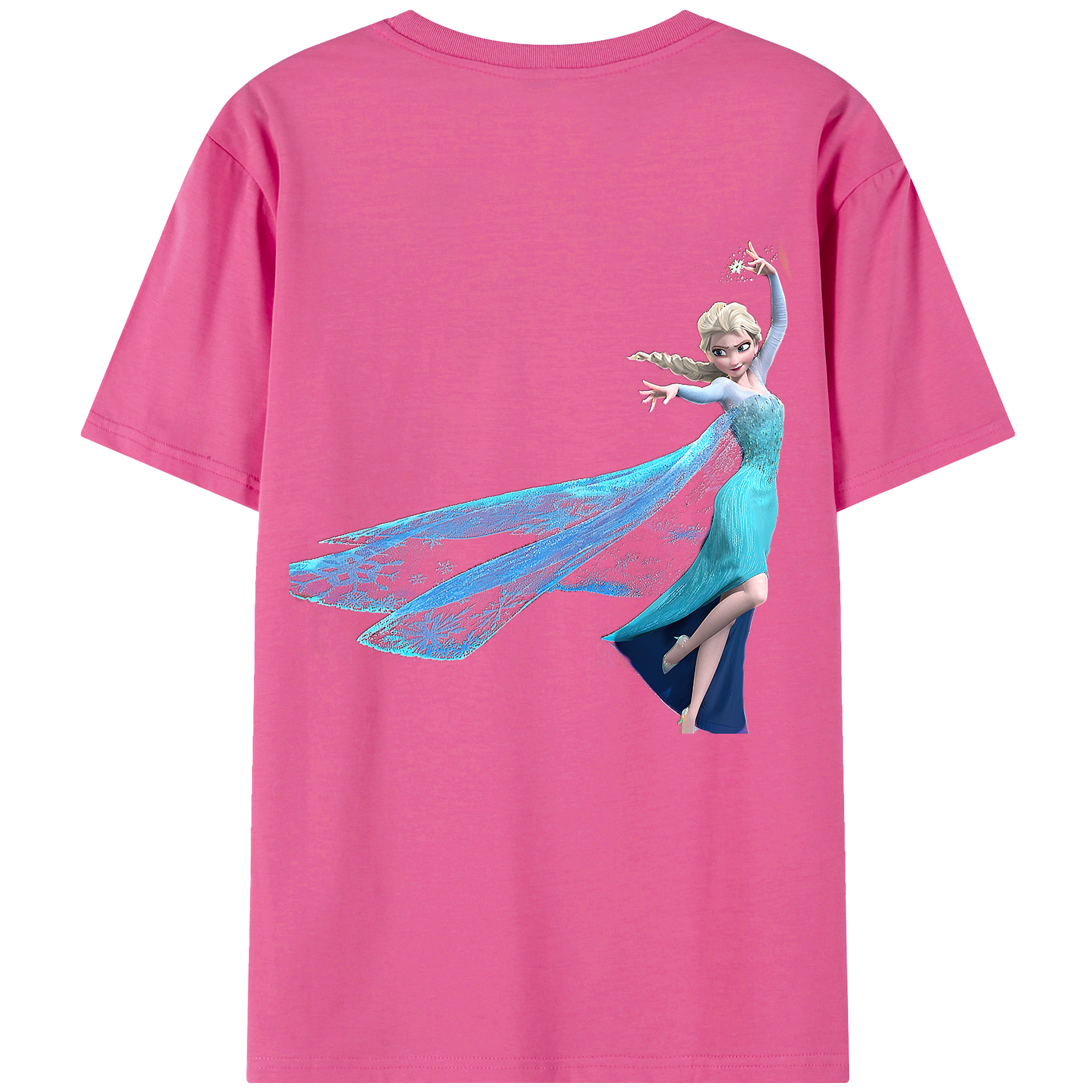 （画像用） アナと雪の女王 アンナ エルサ Frozen Anna Elsa レディース半袖Tシャツ(バックプリント)