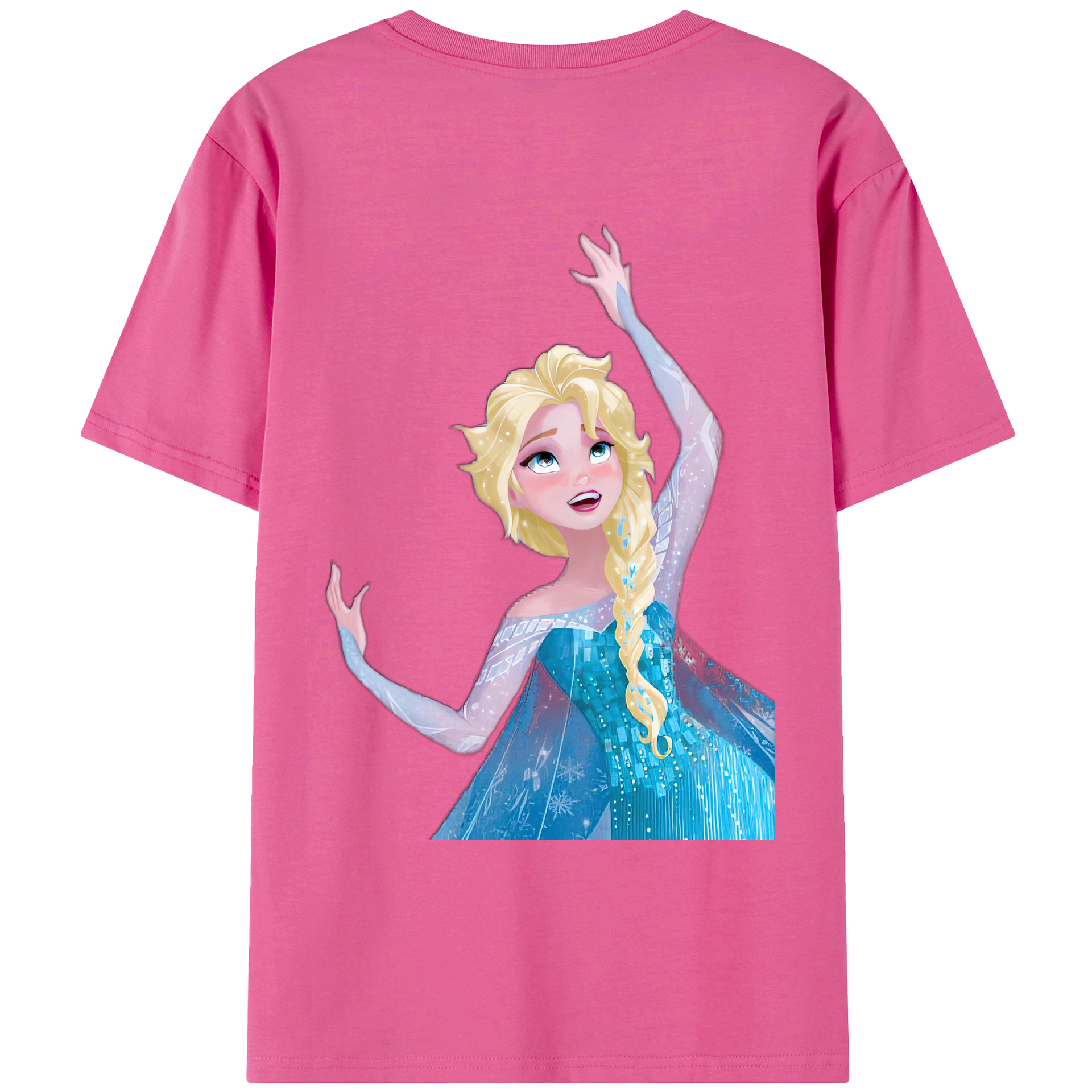 （画像用） アナと雪の女王 アンナ エルサ Frozen Anna Elsa レディース半袖Tシャツ(バックプリント)