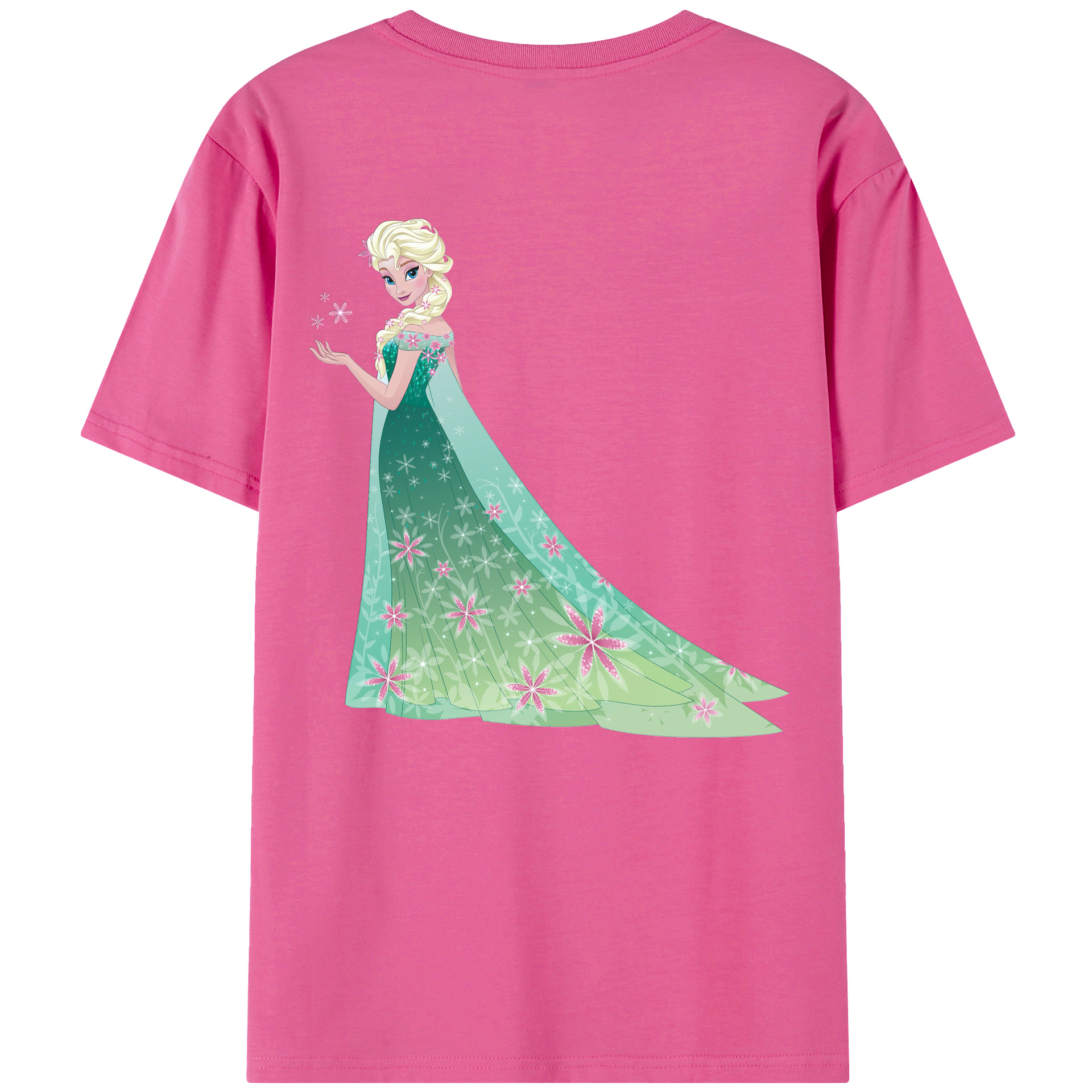（画像用） アナと雪の女王 アンナ エルサ Frozen Anna Elsa レディース半袖Tシャツ(バックプリント)