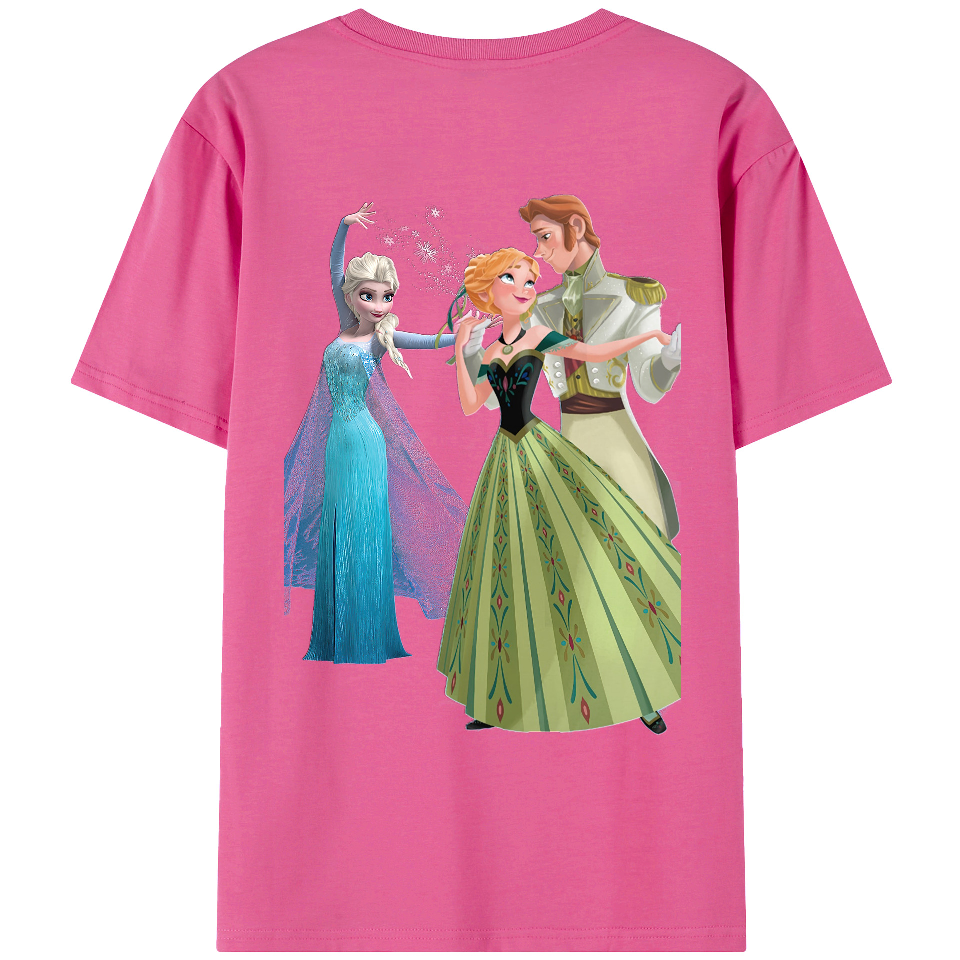 （画像用） アナと雪の女王 アンナ エルサ Frozen Anna Elsa レディース半袖Tシャツ(バックプリント)