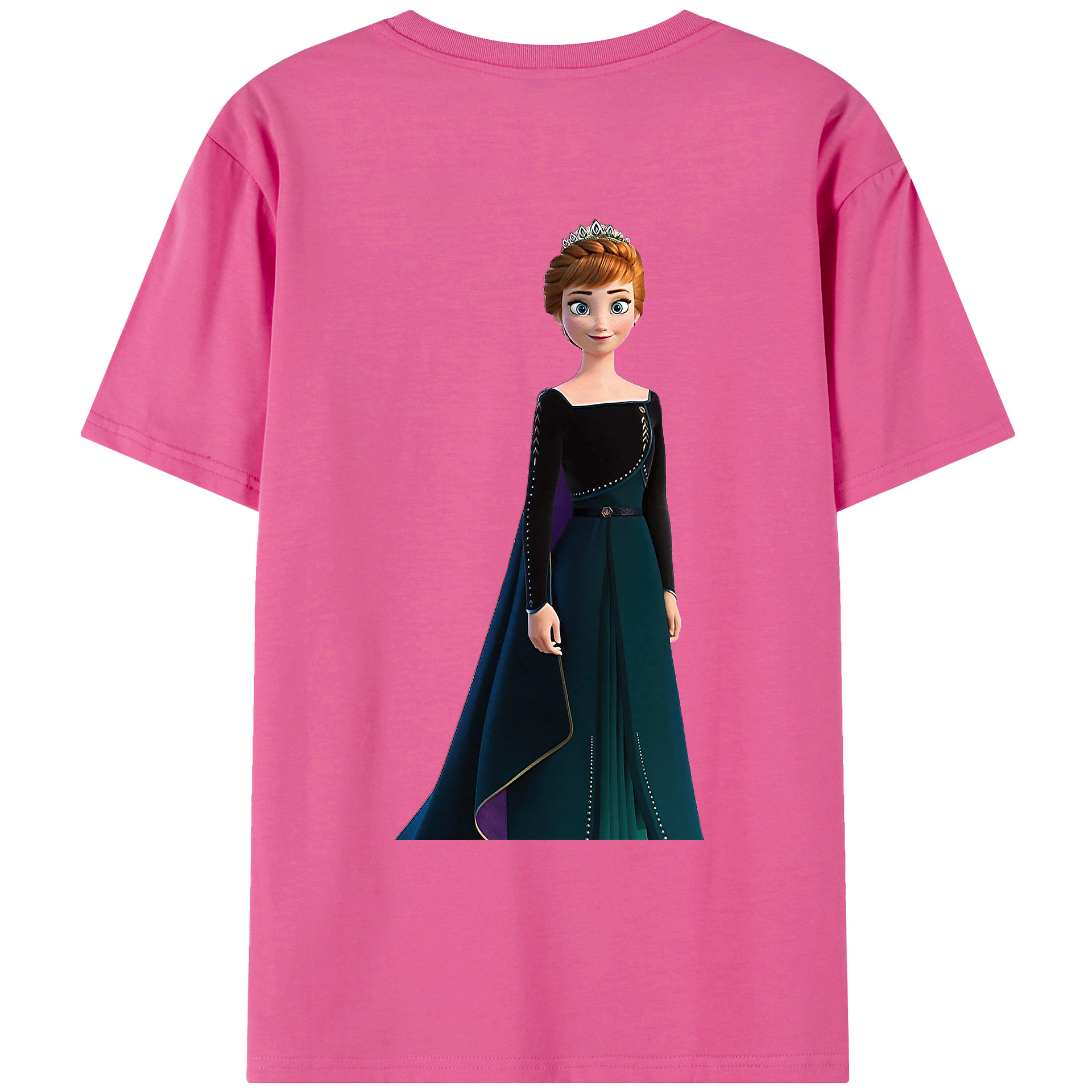 （画像用） アナと雪の女王 アンナ エルサ Frozen Anna Elsa レディース半袖Tシャツ(バックプリント)