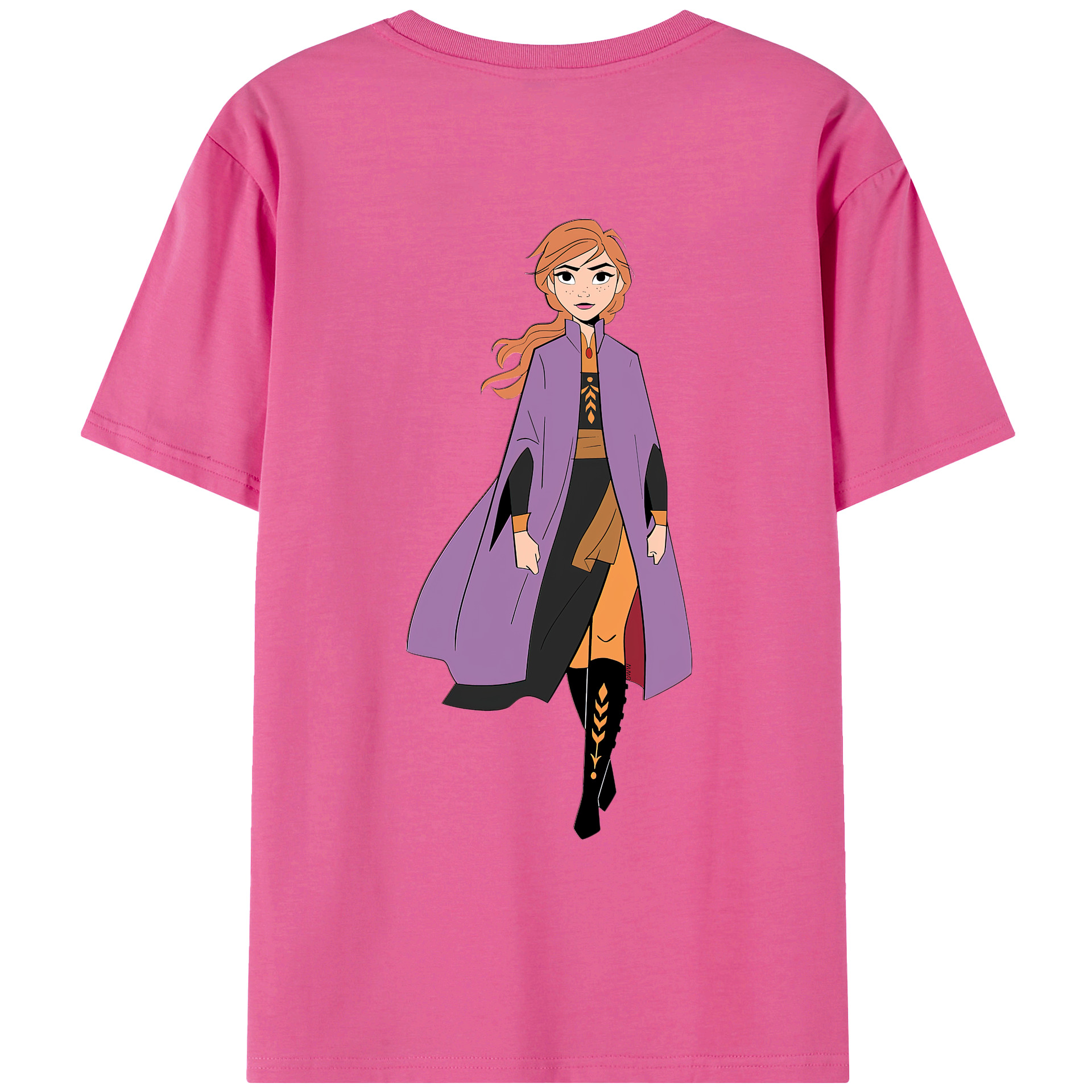 （画像用） アナと雪の女王 アンナ エルサ Frozen Anna Elsa レディース半袖Tシャツ(バックプリント)