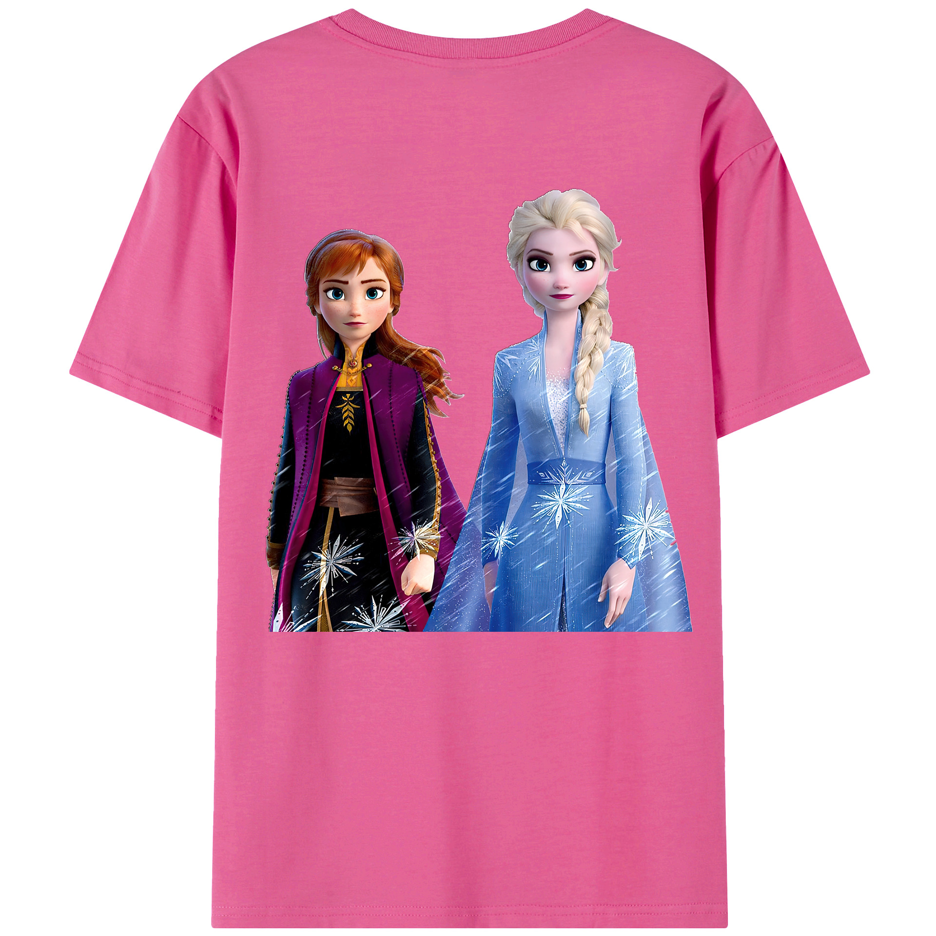 （画像用） アナと雪の女王 アンナ エルサ Frozen Anna Elsa レディース半袖Tシャツ(バックプリント)