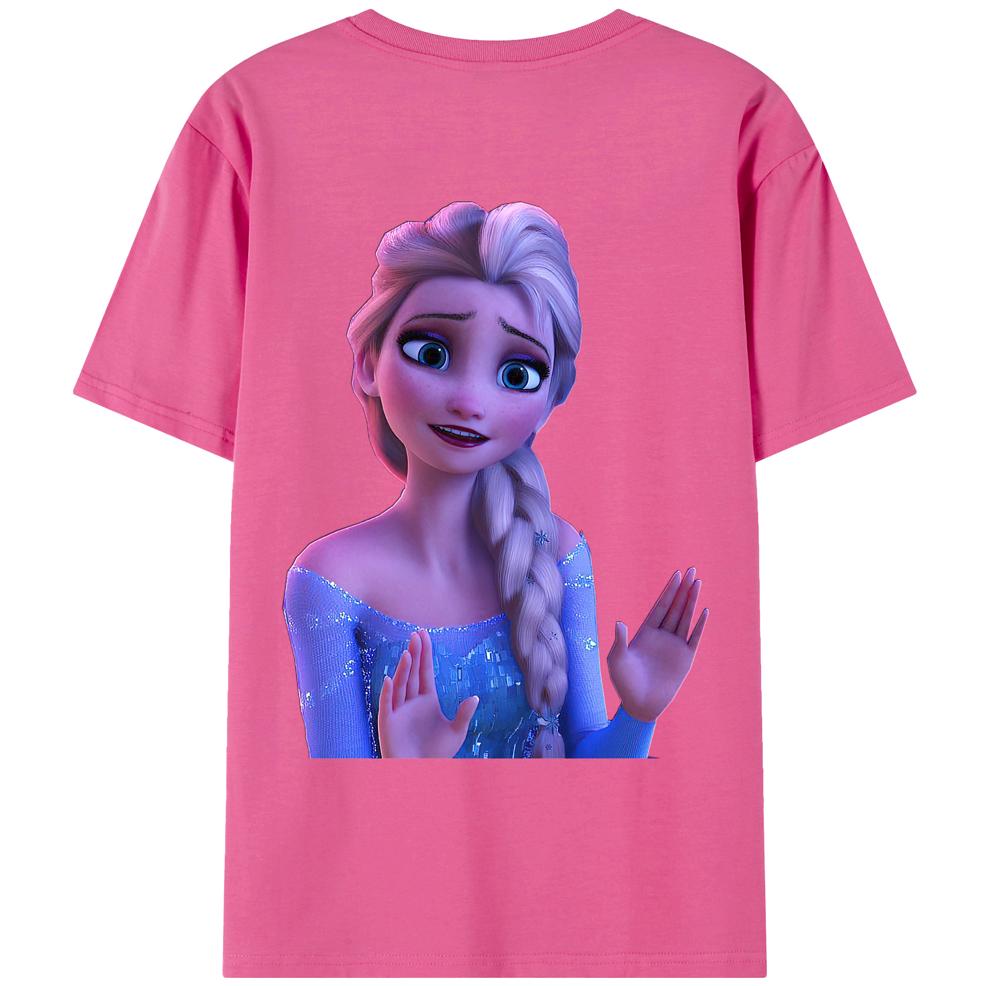 （画像用） アナと雪の女王 アンナ エルサ Frozen Anna Elsa レディース半袖Tシャツ(バックプリント)