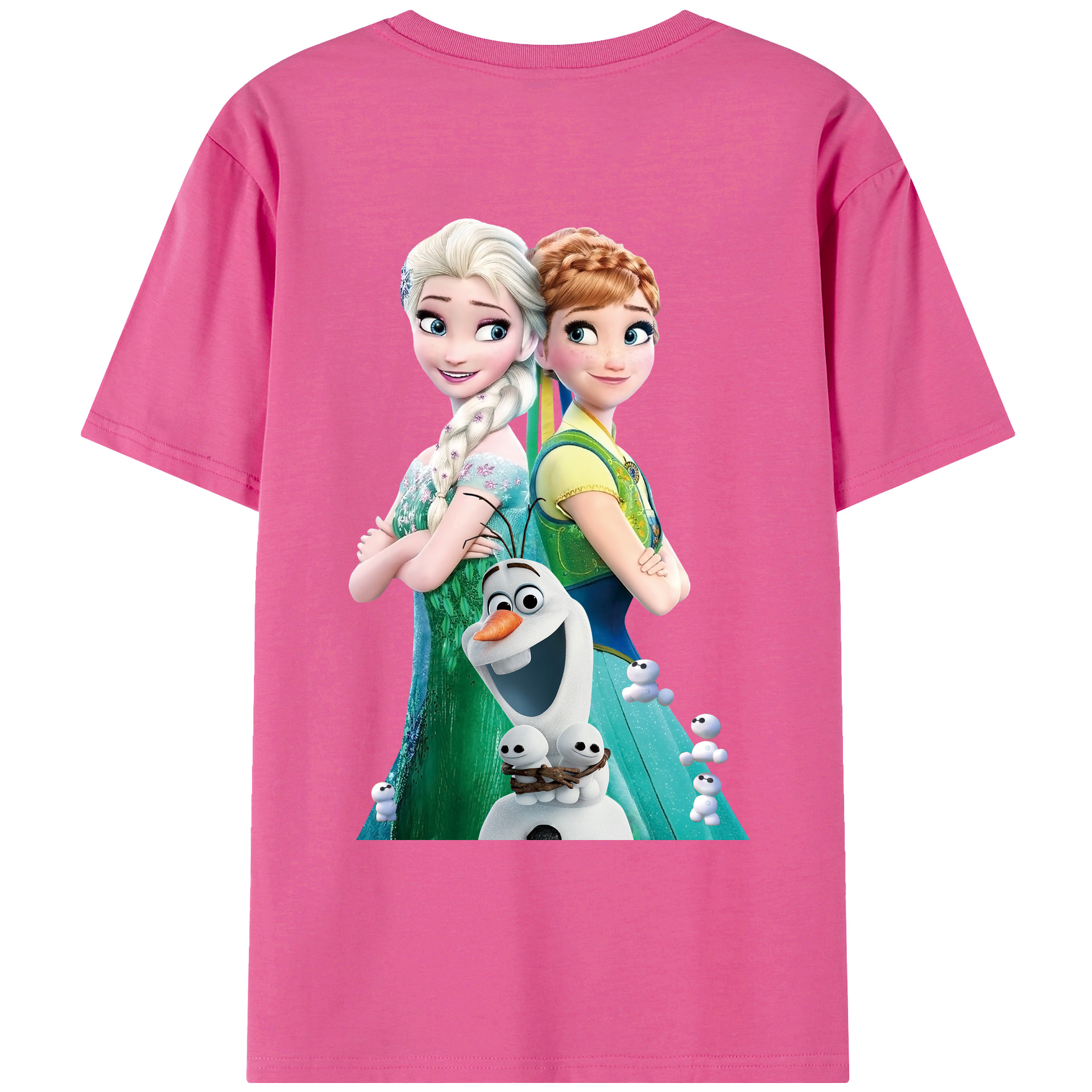 （画像用） アナと雪の女王 アンナ エルサ Frozen Anna Elsa レディース半袖Tシャツ(バックプリント)